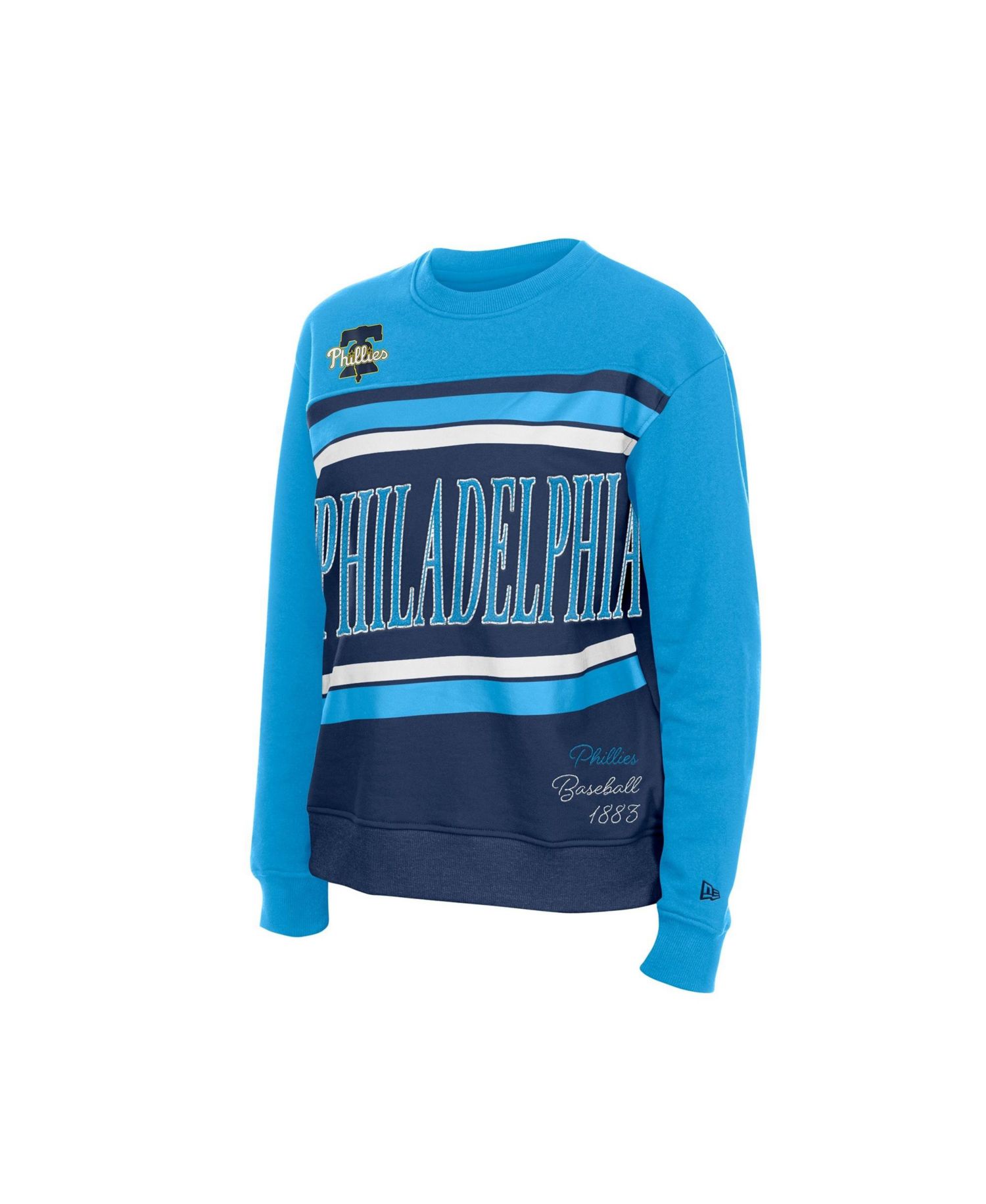 Women's Philadelphia Phillies Fleece Color Block Crewneck Sweatshirt