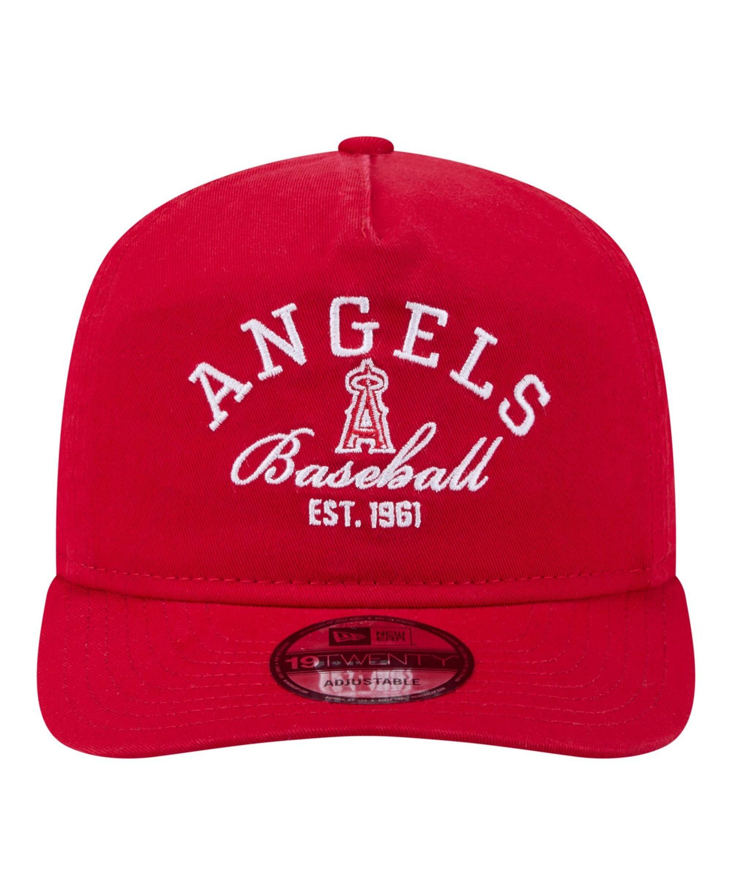 Men's Red Los Angeles Angels Stacked 19TWENTY Adjustable Hat