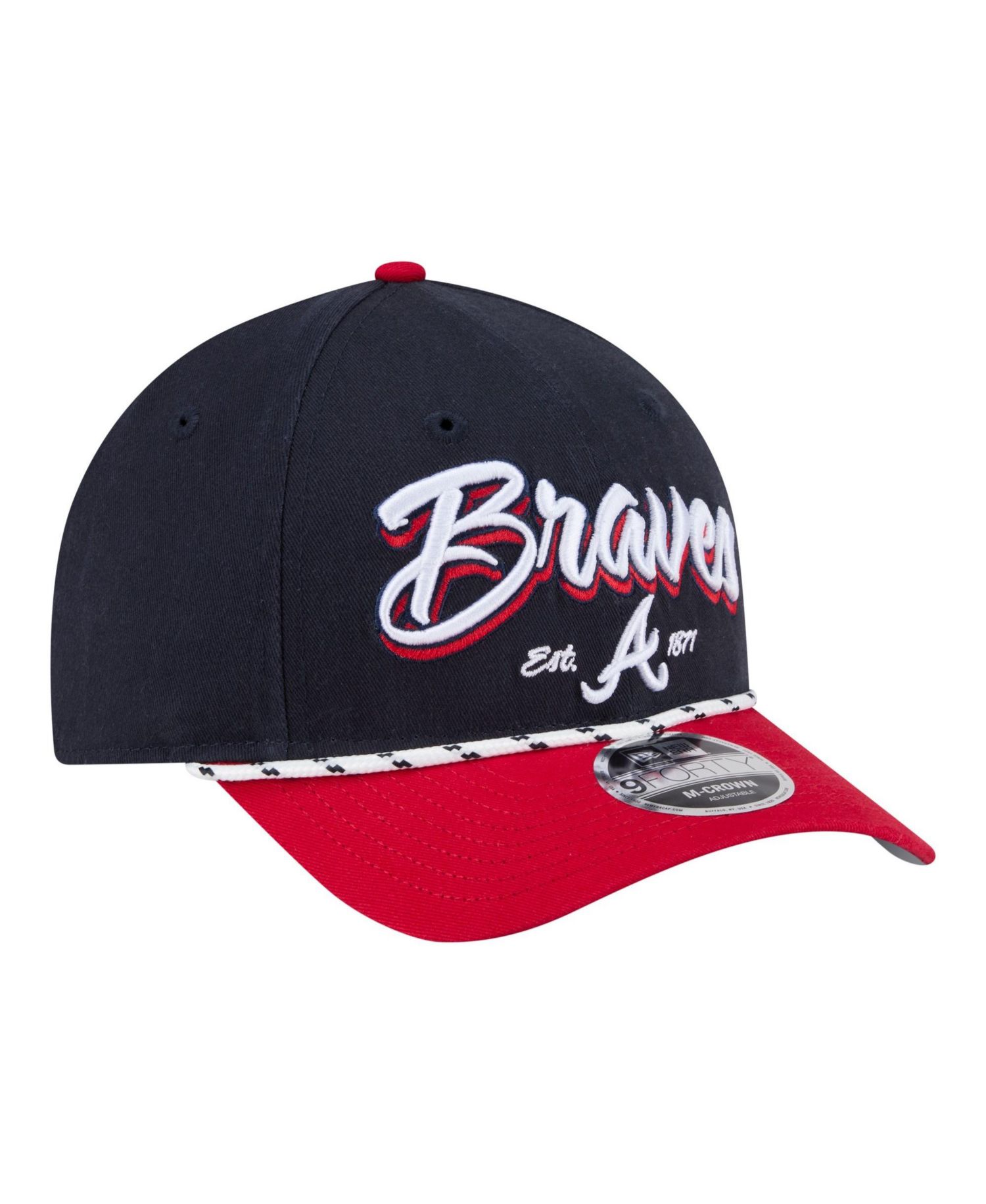 Men's Navy/Red Atlanta Braves Team Loyal 9FORTY M-Crown Adjustable Hat