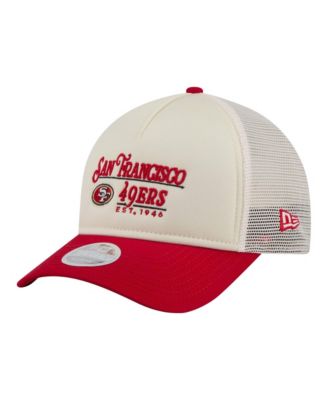 Women's White/Scarlet San Francisco 49ers Retro A-Frame 9FORTY Adjustable Hat
