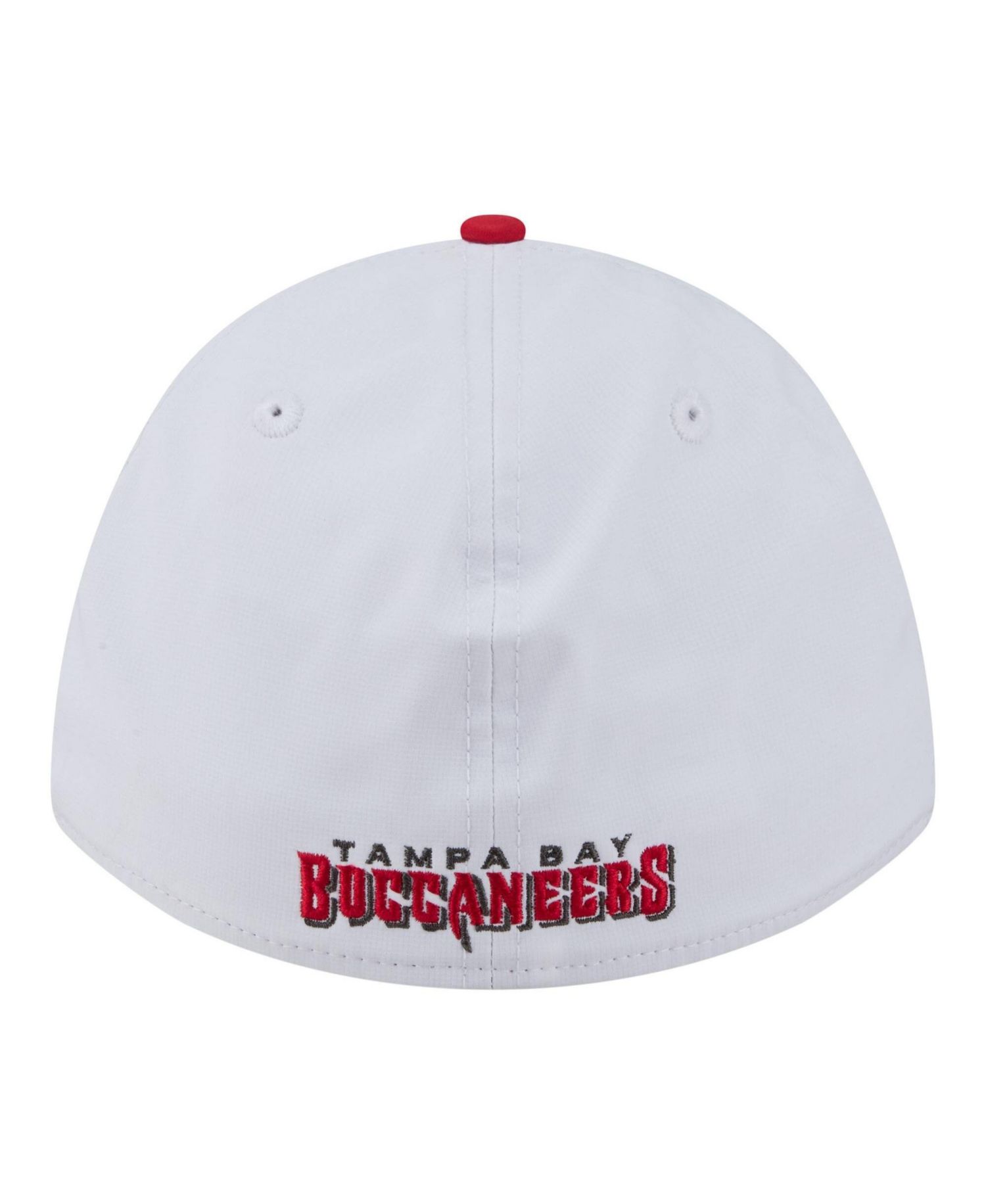 Men's White/Red Tampa Bay Buccaneers Patch 39THIRTY A-Frame M-Crown Perforated Flex Hat