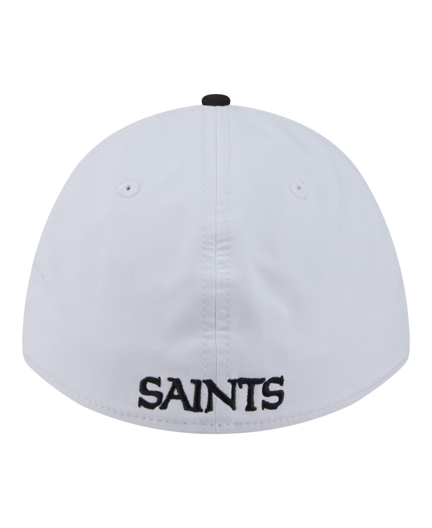 Men's White/Black New Orleans Saints Patch 39THIRTY A-Frame M-Crown Perforated Flex Hat