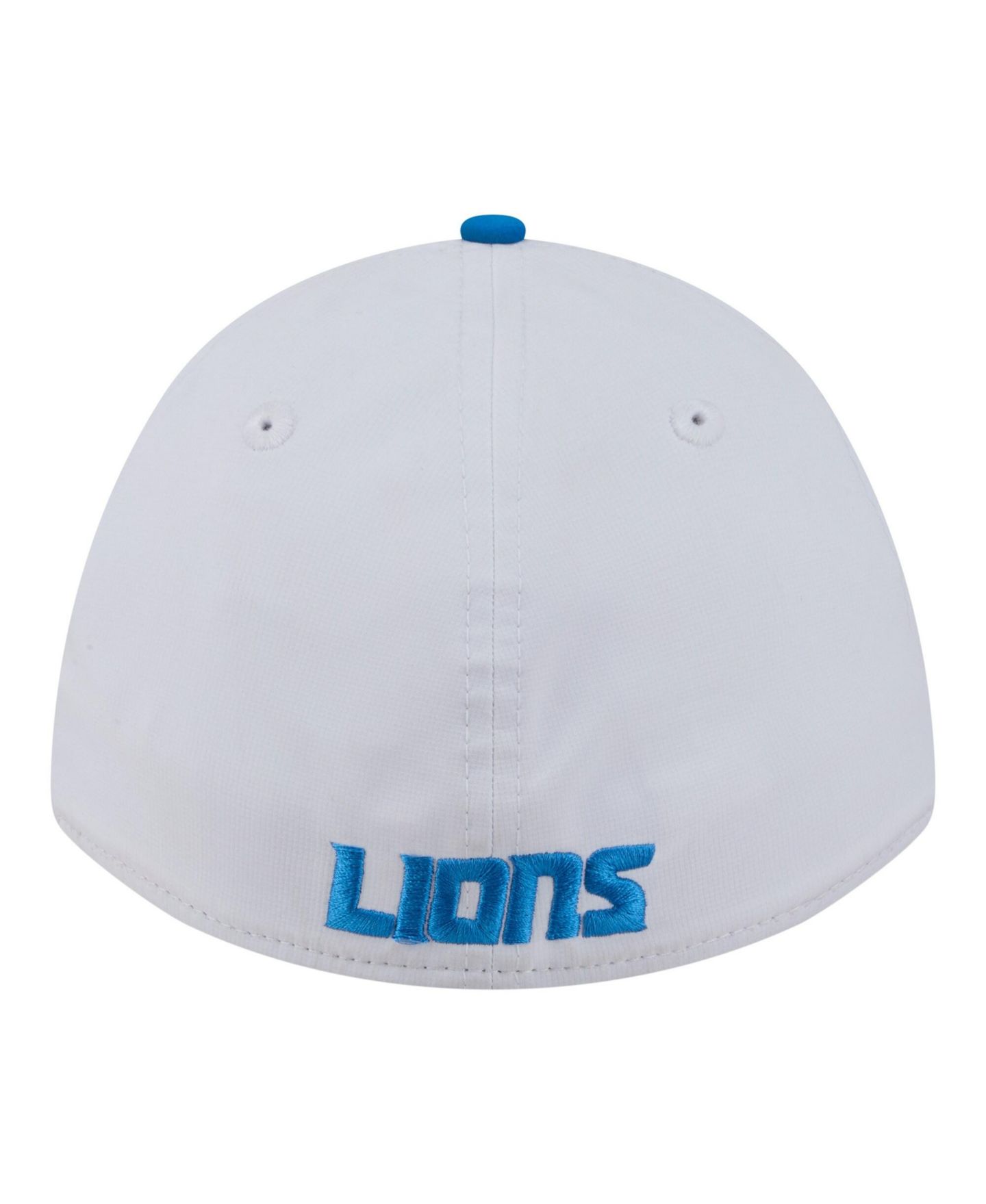Мужская кепка New Era White/Blue Detroit Lions Patch 39THIRTY A-Frame M-Crown Perforated Flex Hat — фото 4