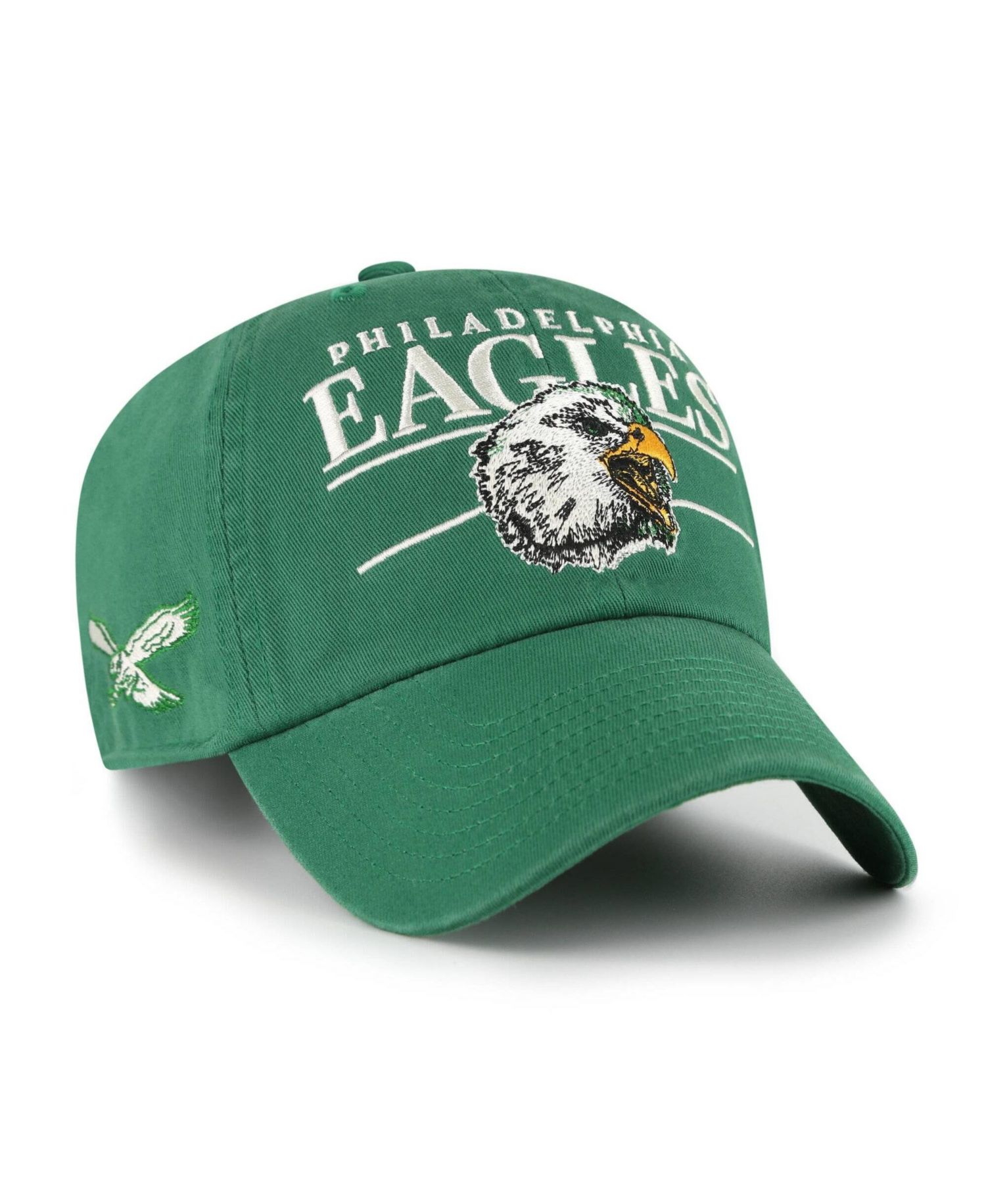 Men's Kelly Green Philadelphia Eagles Throwback Graphic Clean Up Adjustable Hat