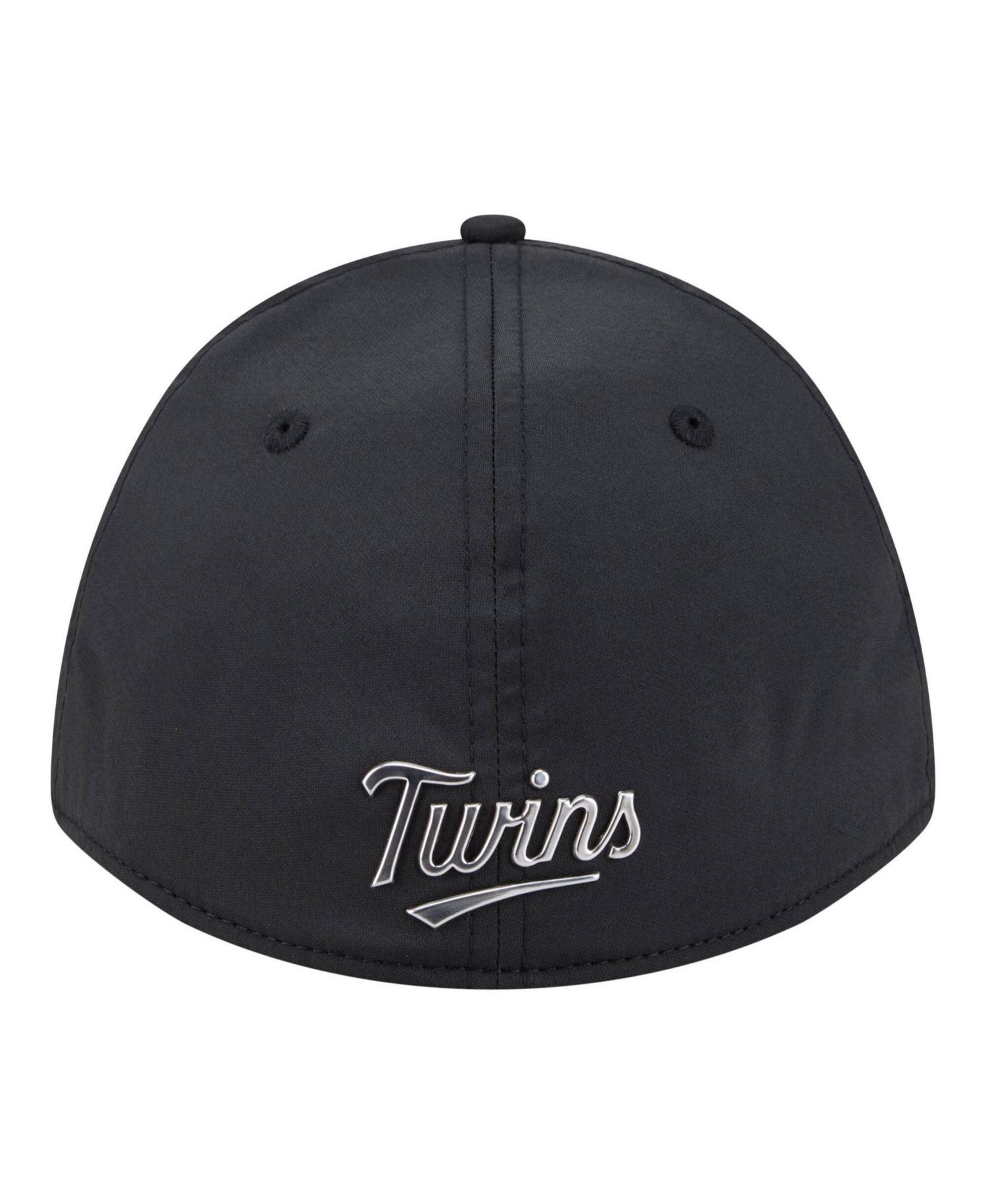 Men's Black Minnesota Twins Metallic 39THIRTY M-Crown Flex Hat
