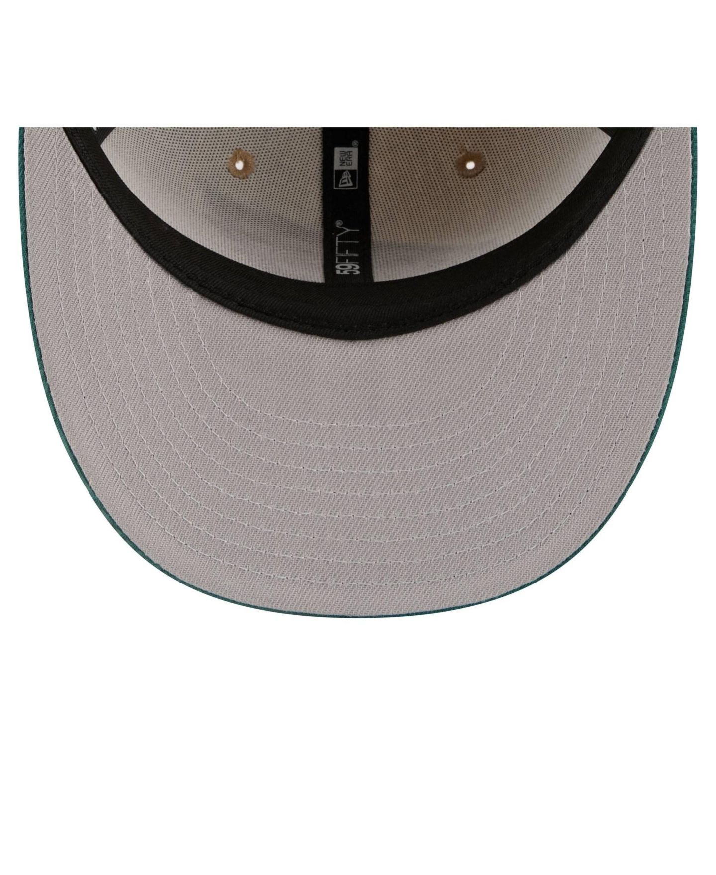 Мужская кепка New Era Natural/Midnight Green Philadelphia Eagles Pre-Curved Twine 59FIFTY Fitted Hat — фото 5