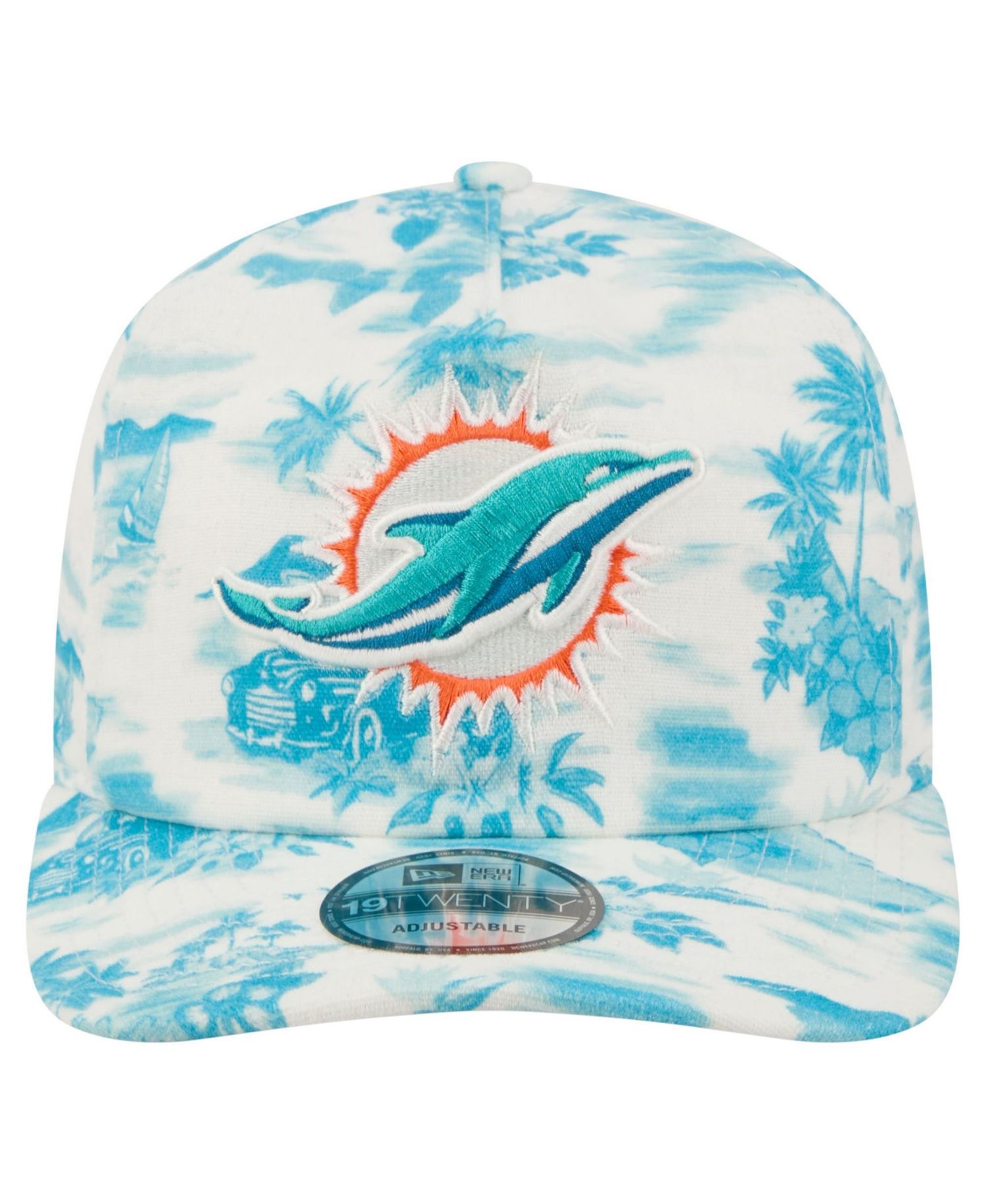 Men's White Miami Dolphins Tropics 19TWENTY Adjustable Hat