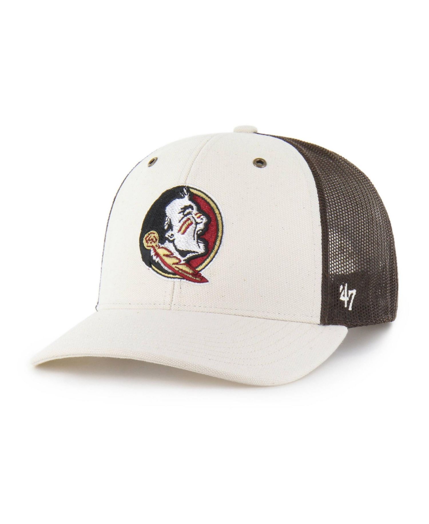 Brand Men's Natural/Brown Florida State Seminoles Undyed Trucker Adjustable Hat
