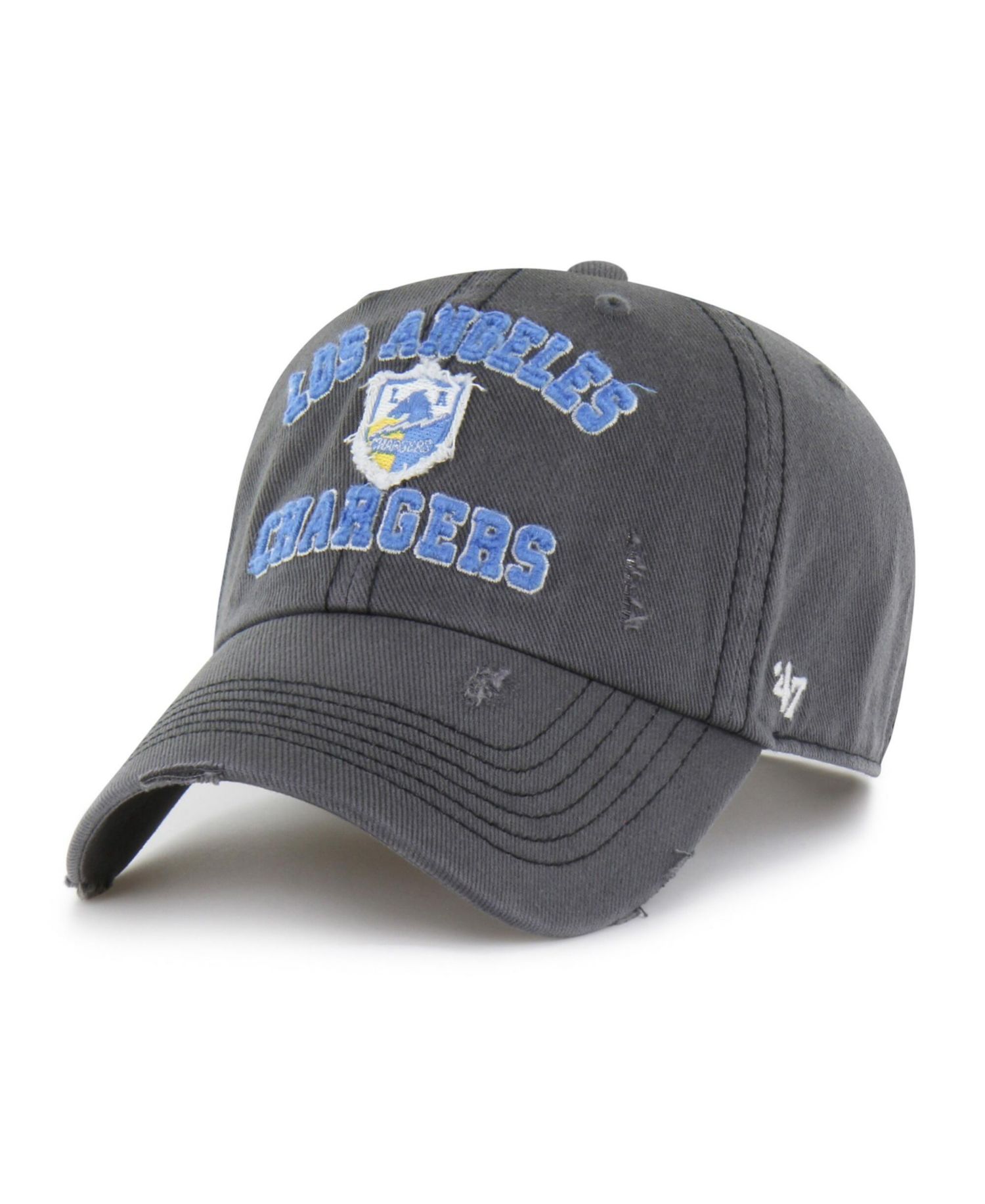 Men's Charcoal Los Angeles Chargers Seymoore Clean Up Adjustable Hat
