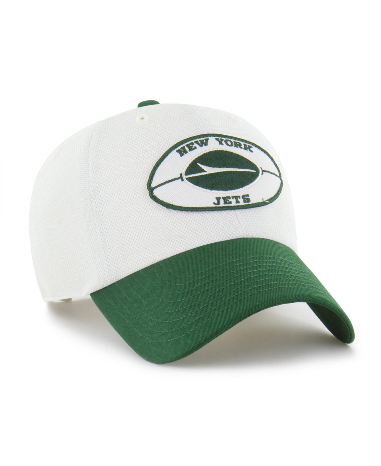Men's Cream/Green New York Jets Pique Patch Clean Up Adjustable Hat