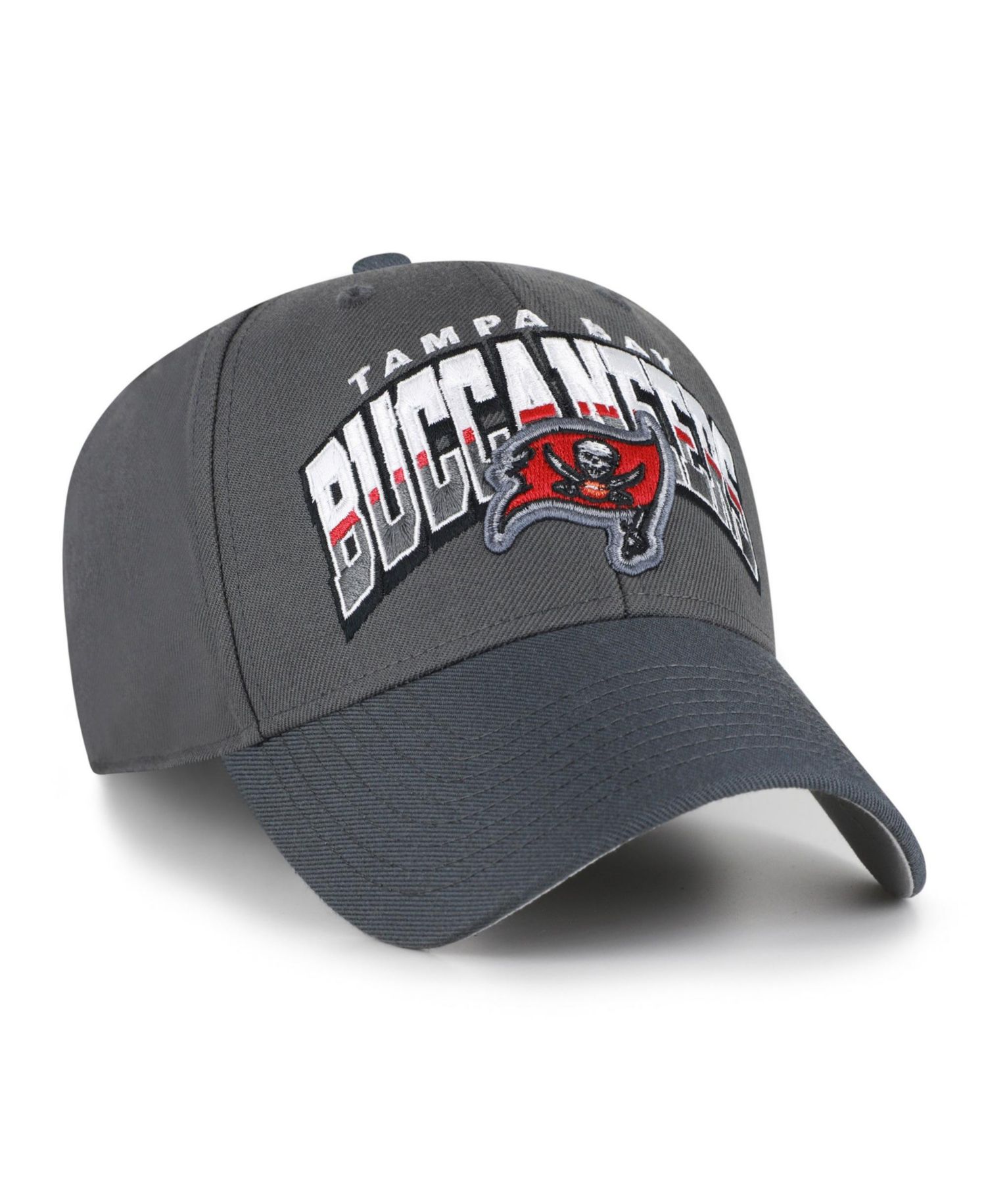 Men's Charcoal Tampa Bay Buccaneers Split Block MVP Adjustable Hat