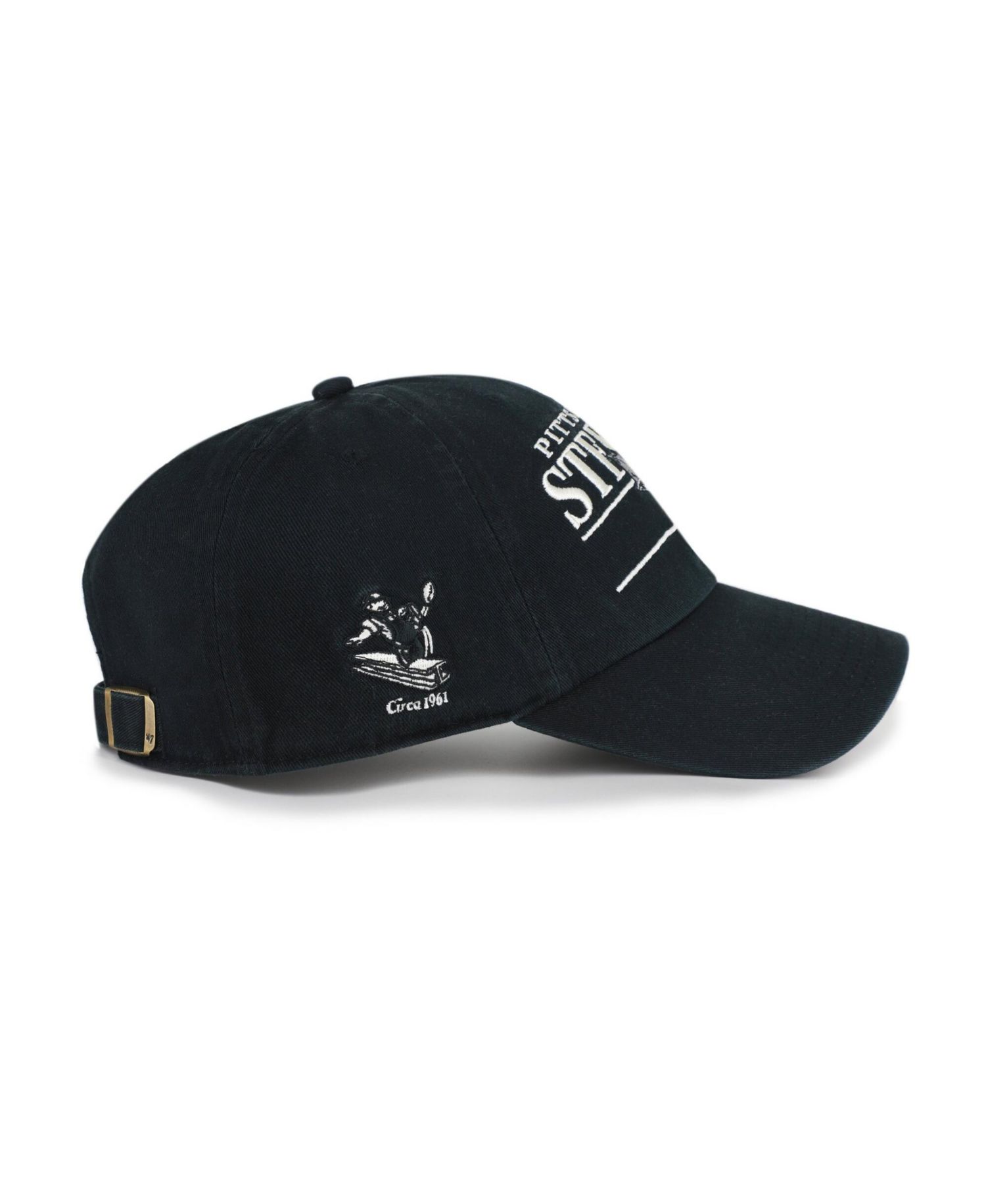 Men's Black Pittsburgh Steelers Throwback Graphic Clean Up Adjustable Hat