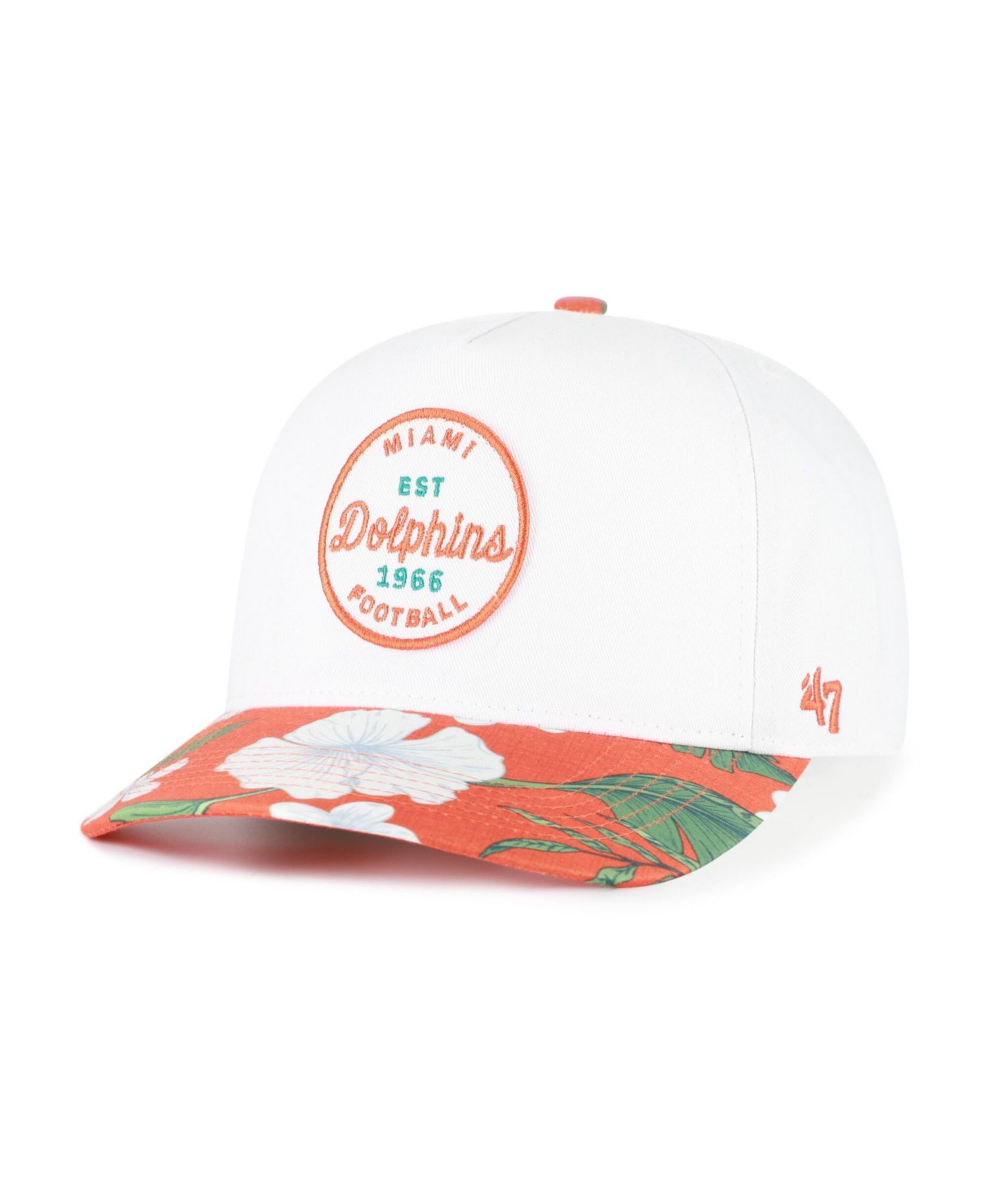 Men's White/Orange Miami Dolphins Beach Side Hitch Adjustable Hat