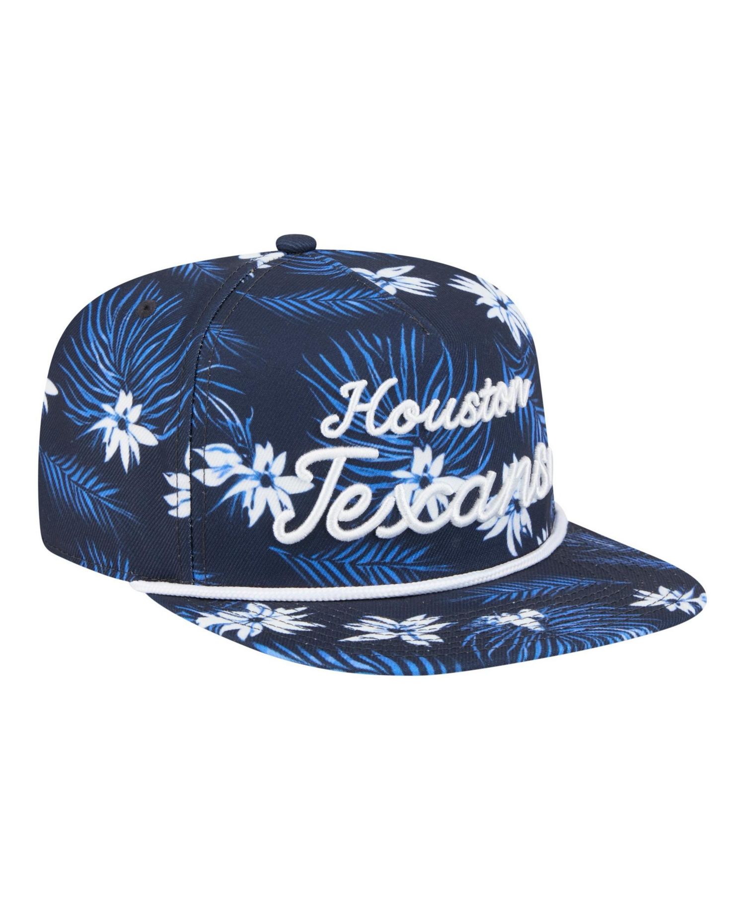 Men's Navy Houston Texans Palm Print A-Frame 9FIFTY Snapback Hat