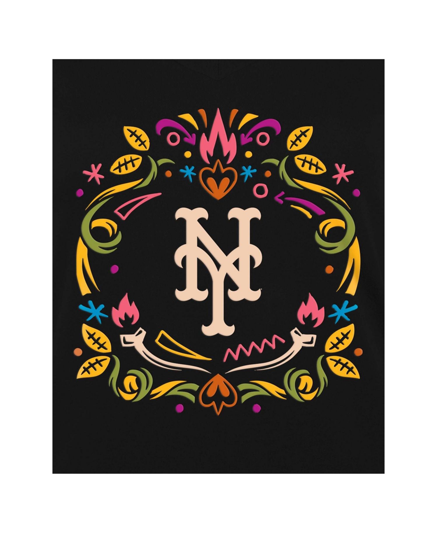 Women's New York Mets Día de los Muertos V-Neck T-Shirt