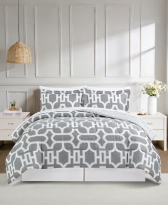 Emmet Geo Reversible Microfiber 8-Piece Comforter Sets