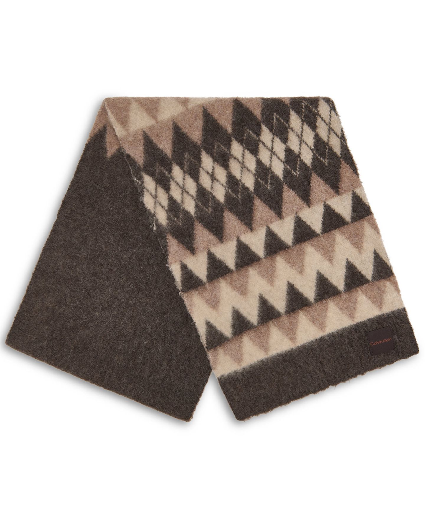 Женский шарф Calvin Klein Argyle Fair Isle Pattern, цвет: Fudge — фото 3