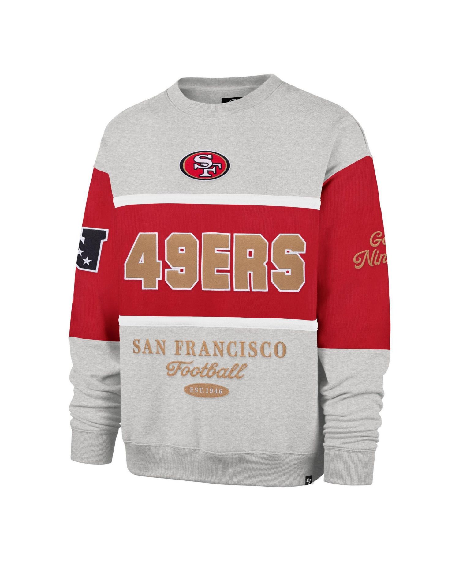 Men's Scarlet/Gray San Francisco 49ers Blockfield Maximalist Sweatshirt