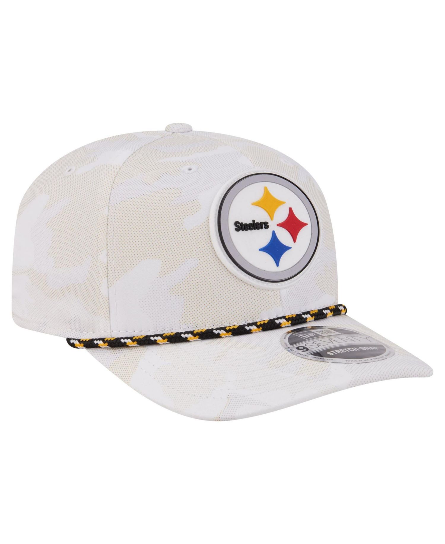 Men's White Pittsburgh Steelers Camo Rope 9SEVENTY Adjustable Hat
