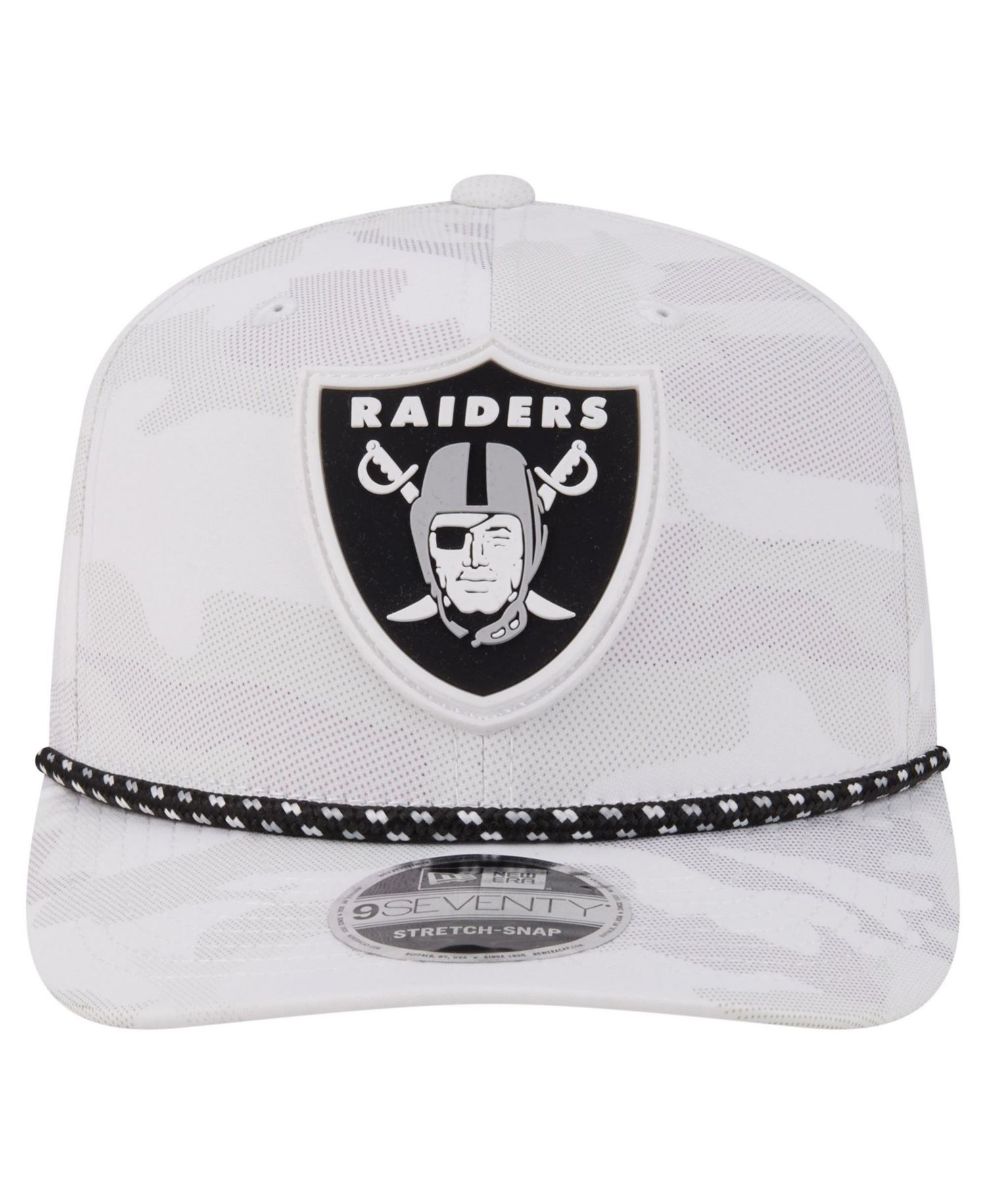 Men's White Las Vegas Raiders Camo Rope 9SEVENTY Adjustable Hat