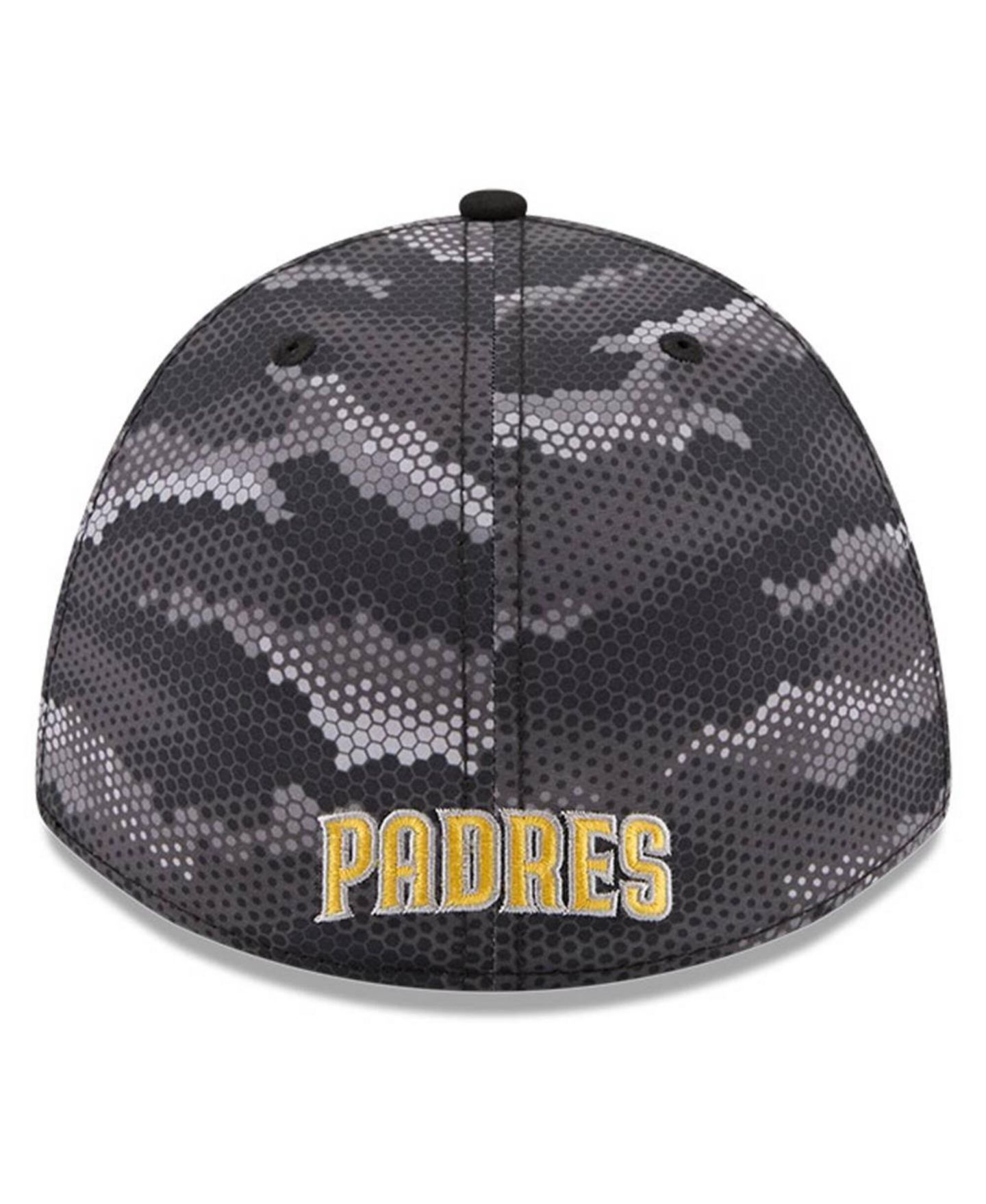Мужская кепка New Era Black San Diego Padres Camo 39THIRTY A-Frame Flex Hat — фото 4