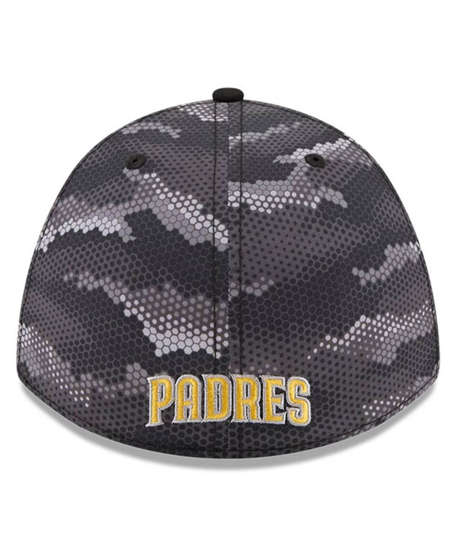 Men's Black San Diego Padres Camo 39THIRTY A-Frame Flex Hat