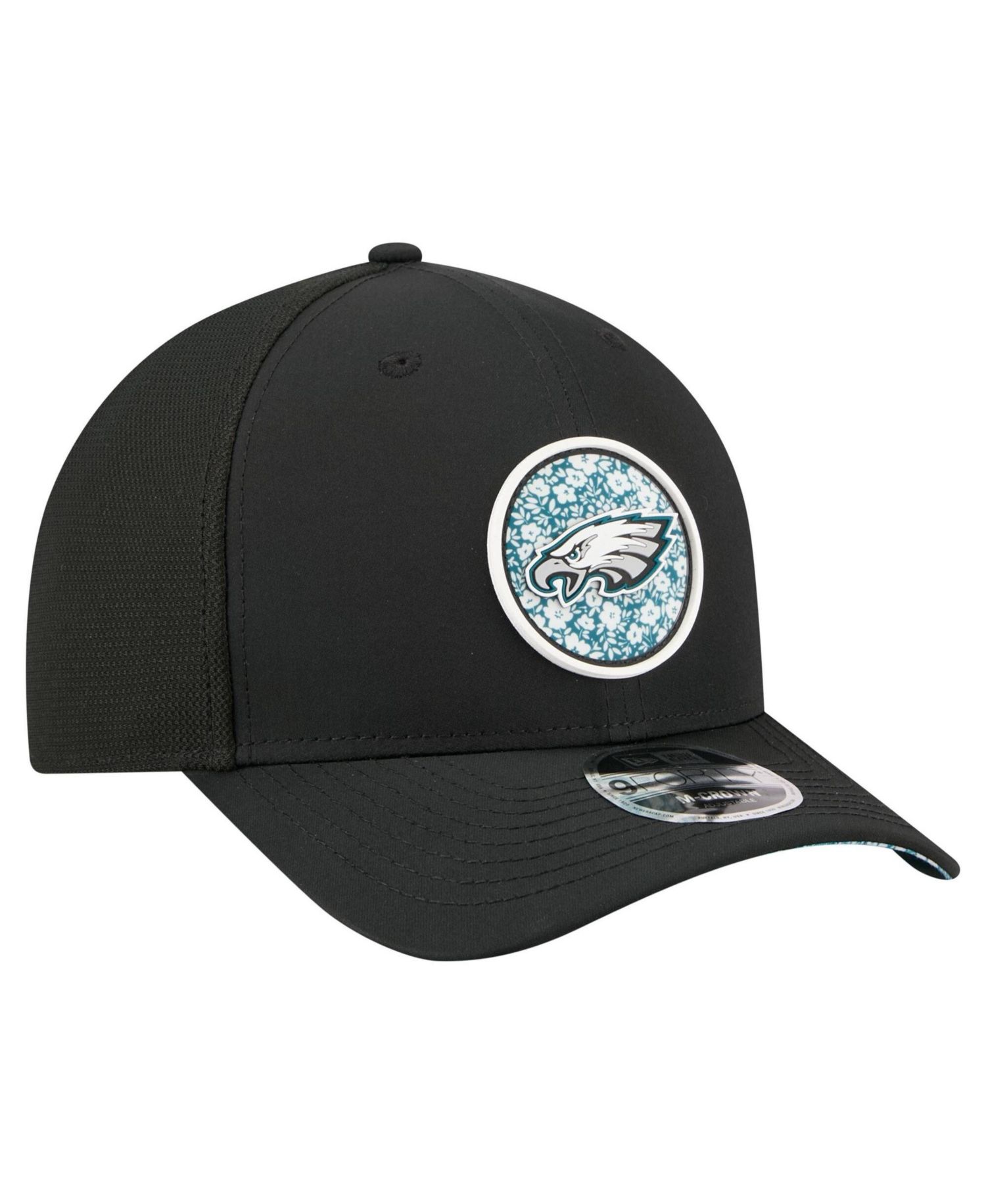 Men's Black Philadelphia Eagles Floral 9FORTY M-Crown Trucker Adjustable Hat