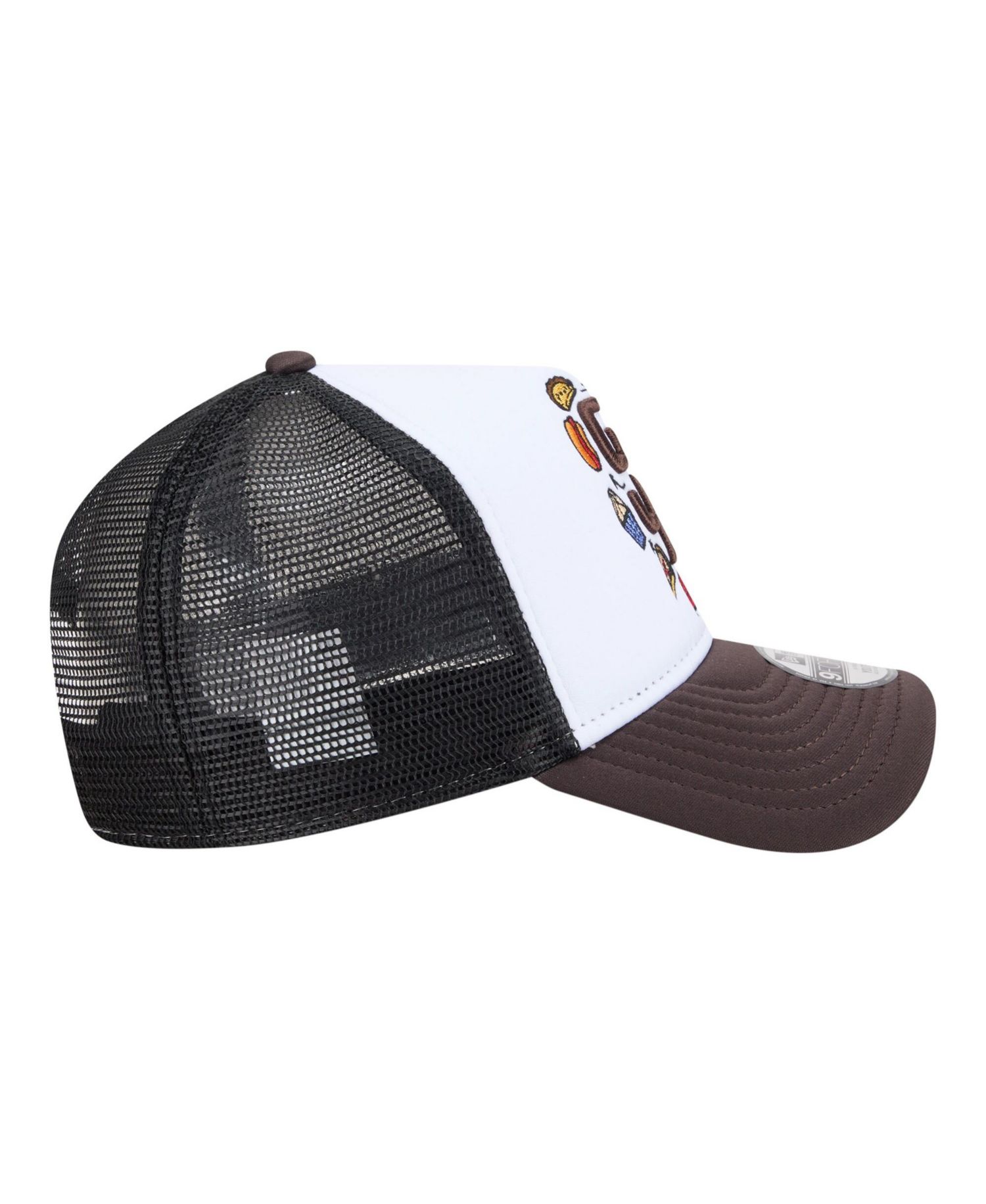 Big Boys and Girls White/Brown San Diego Padres Food A-Frame 9FORTY Trucker Adjustable Hat
