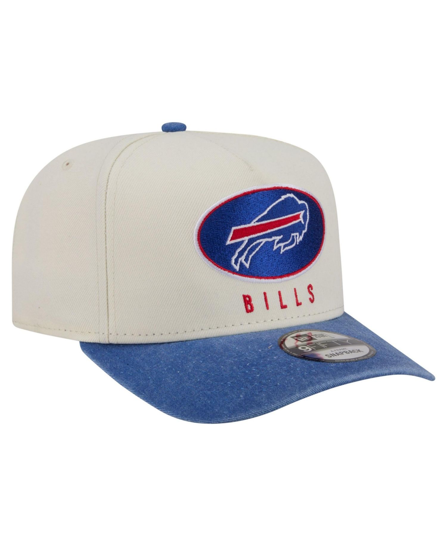 Men's Cream/Royal Buffalo Bills Washed A-Frame 9FIFTY Snapback Hat