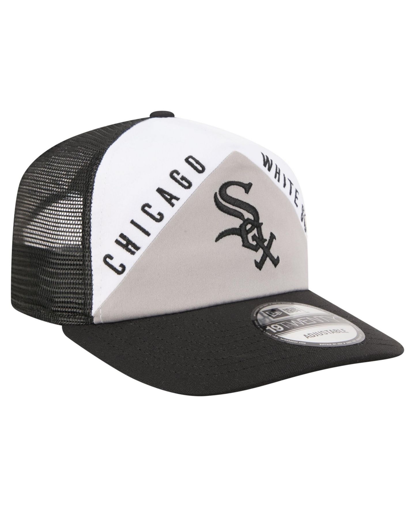 Мужская кепка New Era White/Black Chicago White Sox Retro Cut 19TWENTY Adjustable Trucker Hat — фото 3