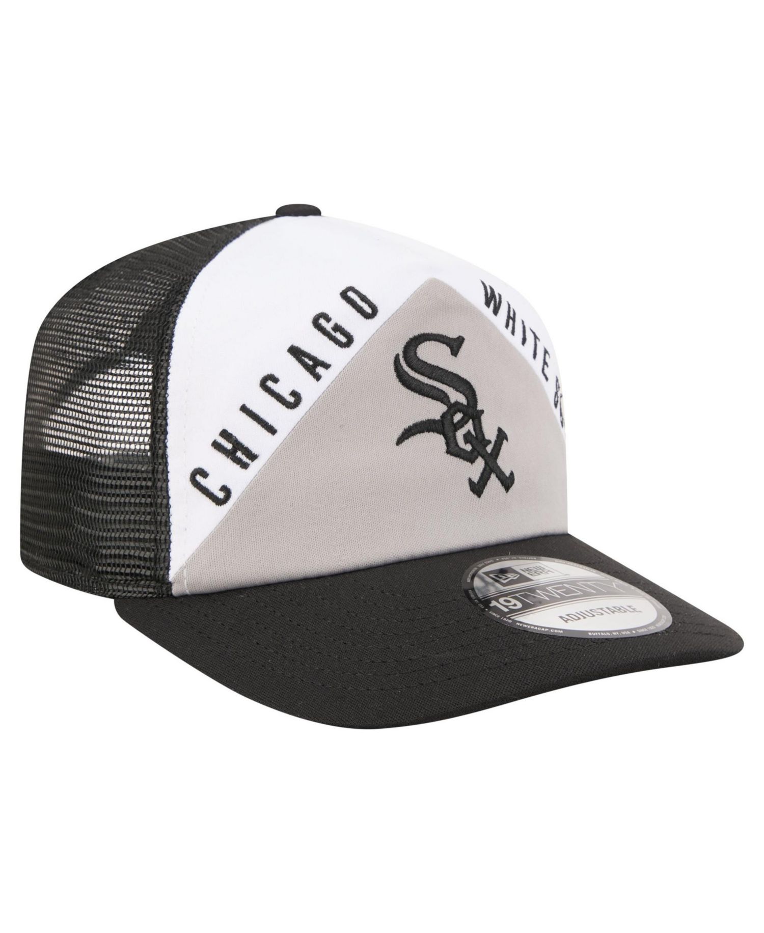 Men's White/Black Chicago White Sox Retro Cut 19TWENTY Adjustable Trucker Hat