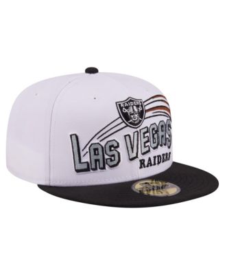 Men's White/Black Las Vegas Raiders Retro Swoop 59FIFTY Fitted Hat