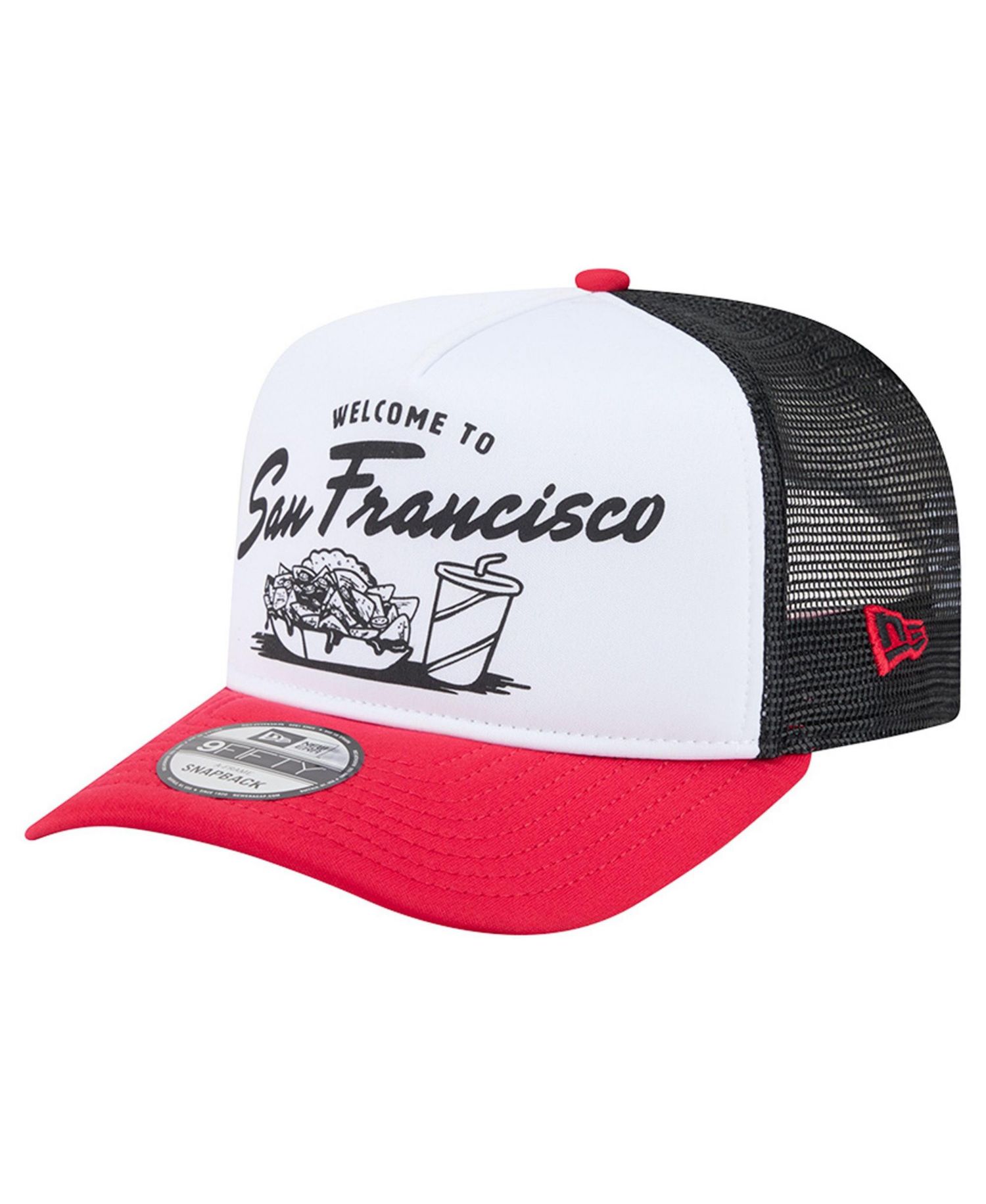 Men's White/Scarlet San Francisco 49ers Foodie 9FIFTY A-Frame Trucker Snapback Hat