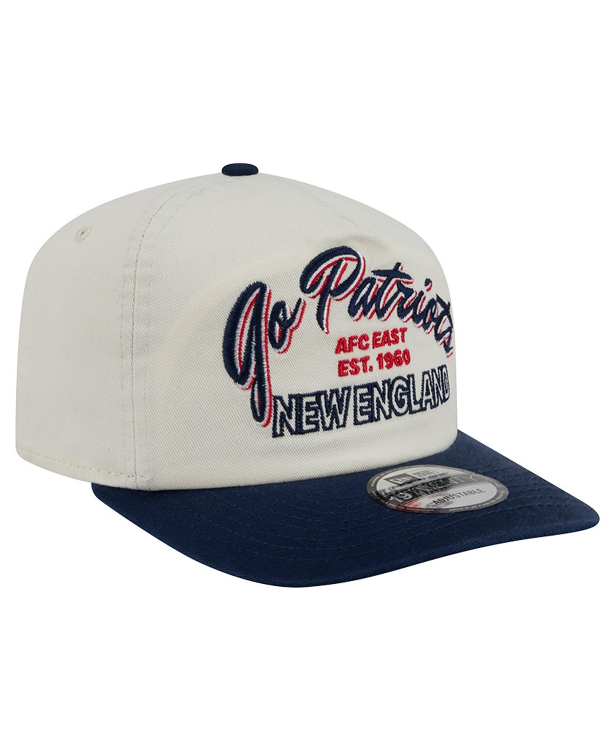 New Era Men's Cream New England Patriots Script 19TWENTY Adjustable Hat