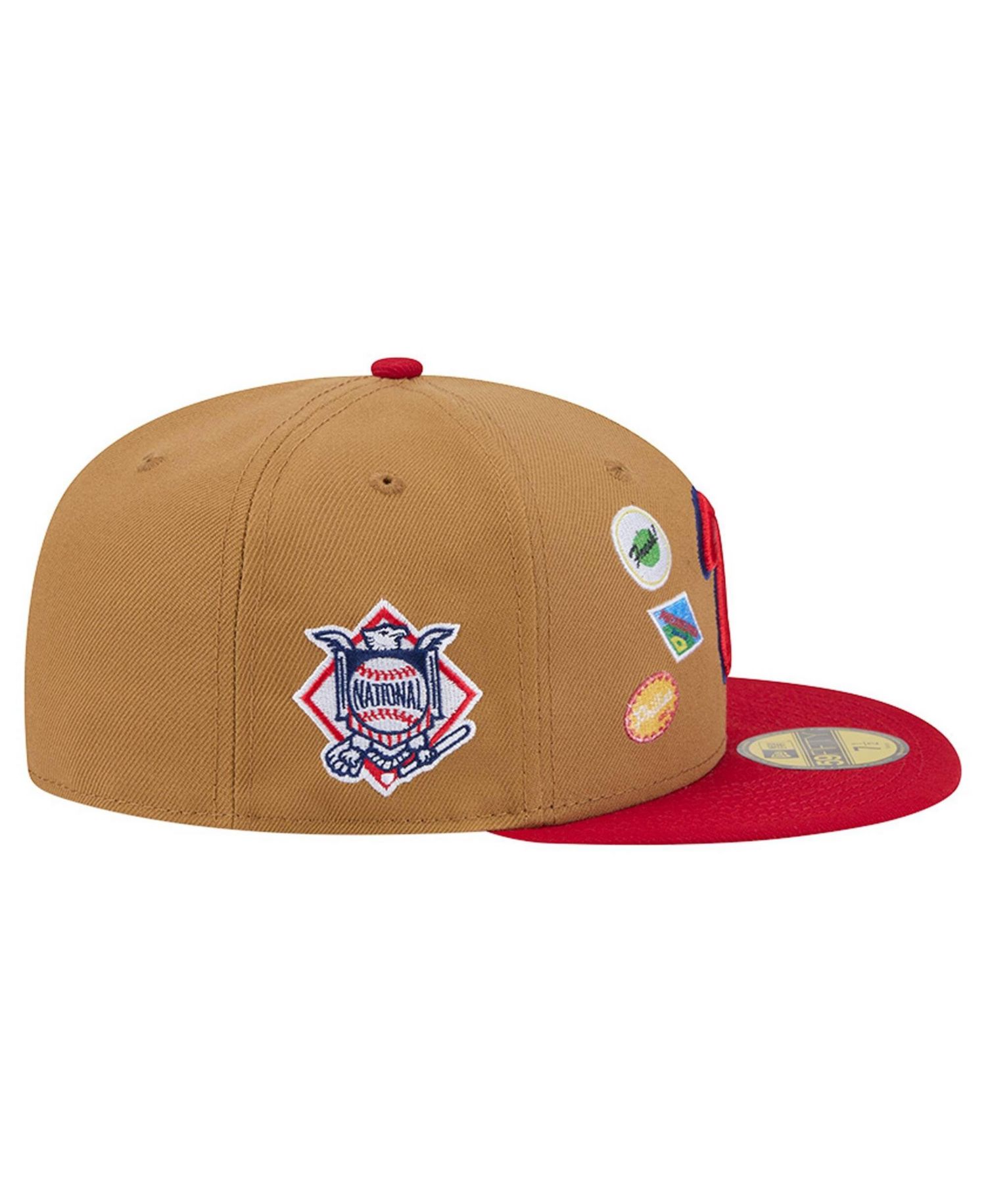 Men's Tan Philadelphia Phillies Fruit Sticker 59FIFTY Fitted Hat