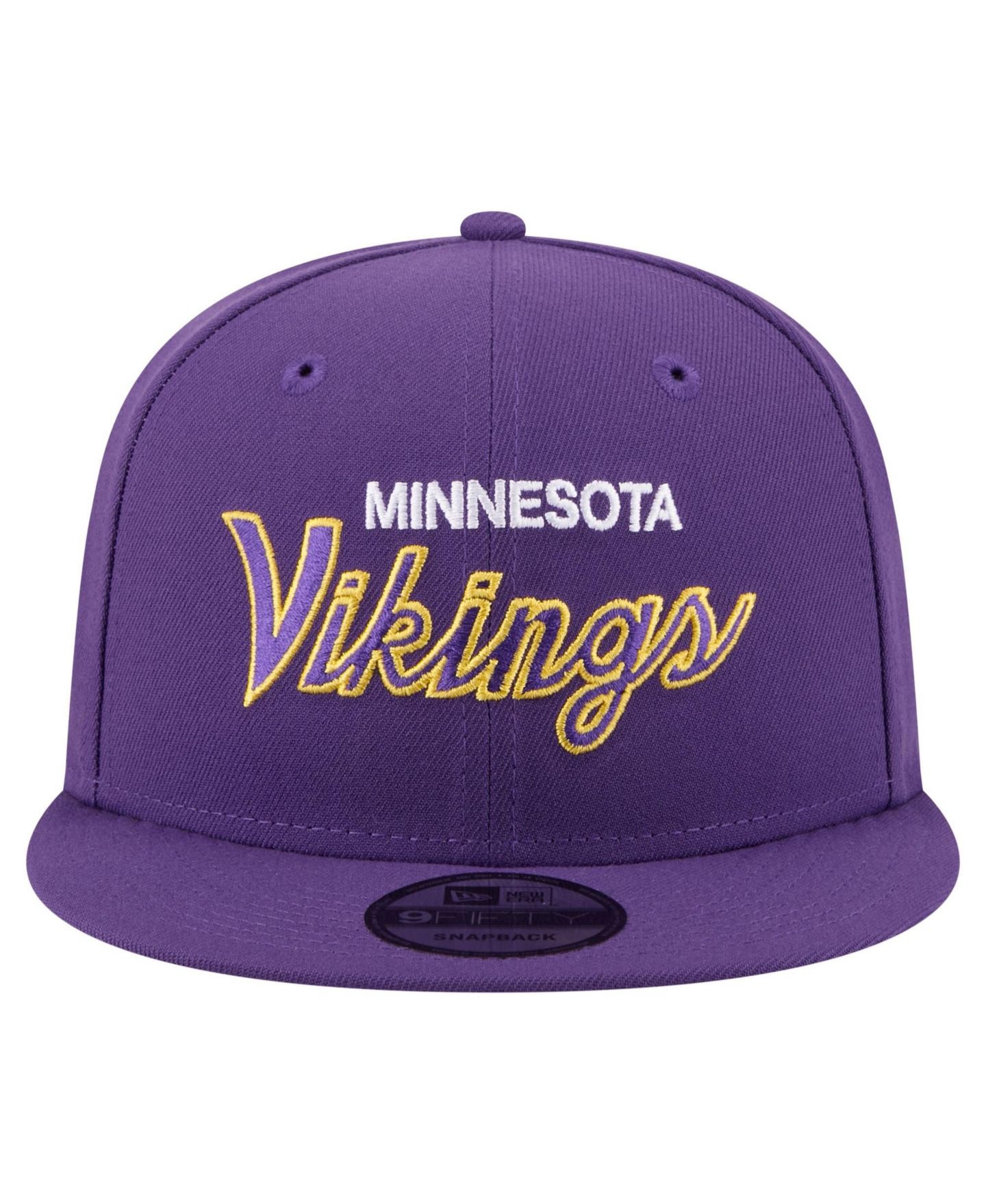 Мужская кепка New Era Purple Minnesota Vikings Core Team Script 9FIFTY Snapback Hat — фото 2