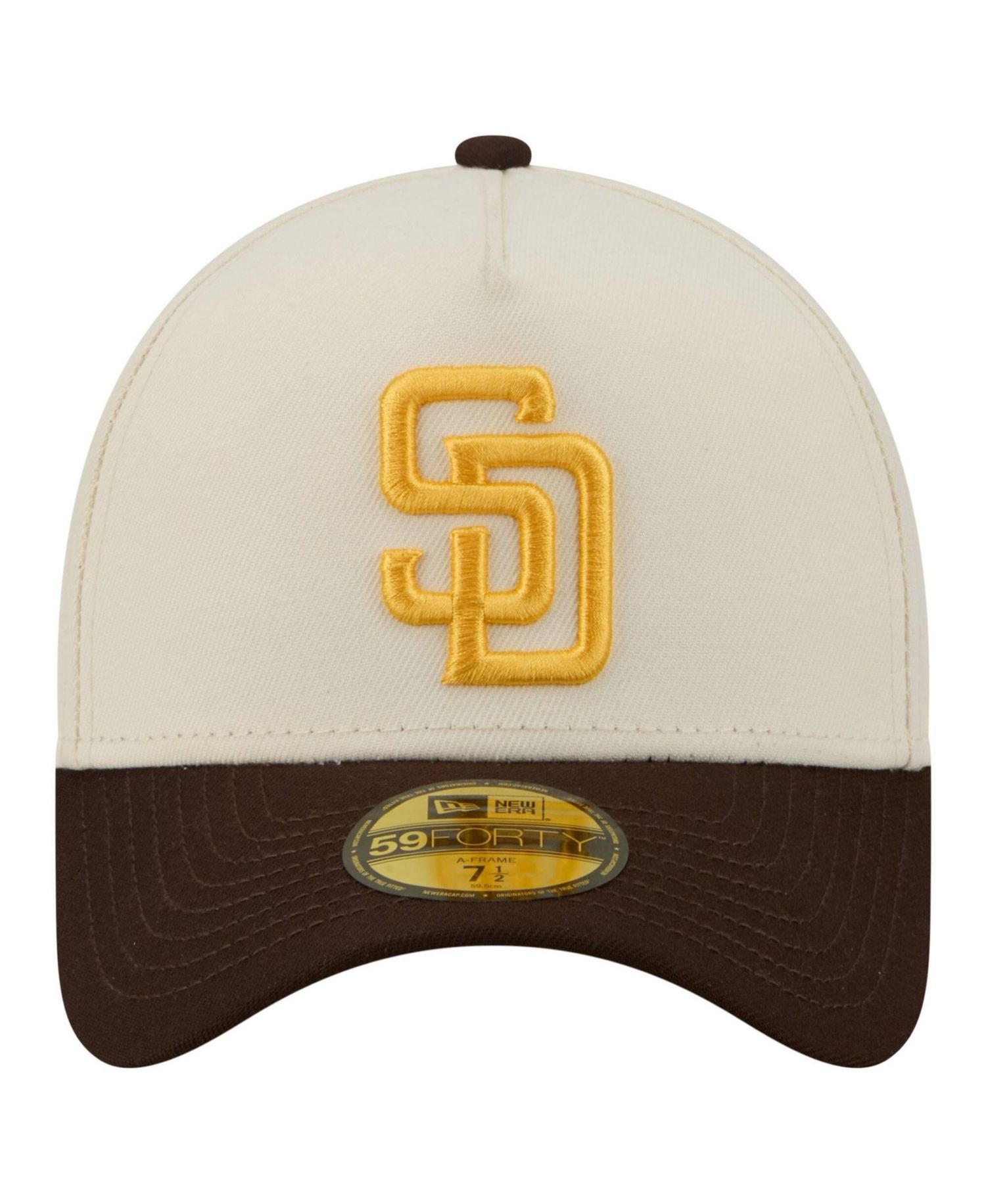 Men's Cream San Diego Padres Chrome A-Frame 59FORTY Fitted Hat