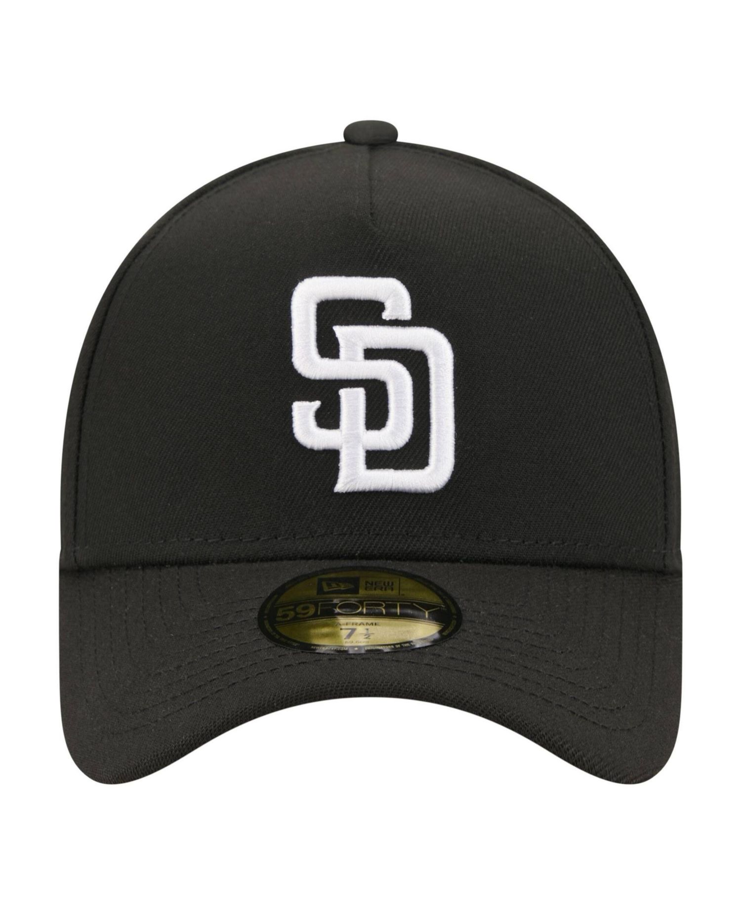 Men's Black San Diego Padres A-Frame 59FORTY Fitted Hat