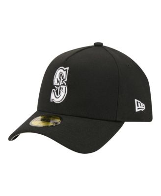 Men's Black Seattle Mariners A-Frame 59FORTY Fitted Hat