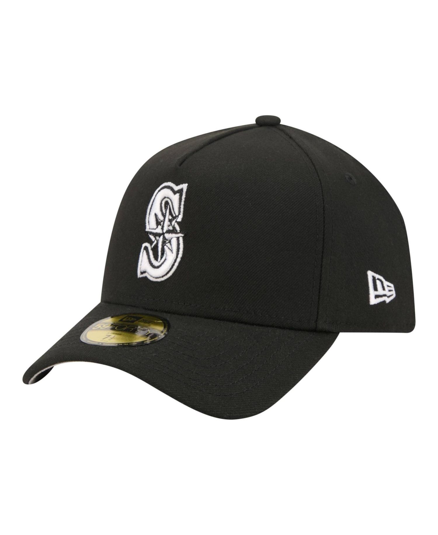 Men's Black Seattle Mariners A-Frame 59FORTY Fitted Hat