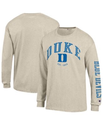 Men's Heather Oatmeal Duke Blue Devils Neutral Arch Long-Sleeve T-Shirt