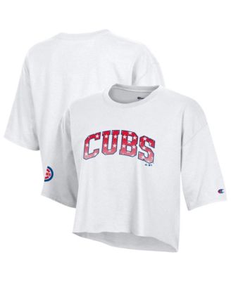 Women's Chicago Cubs Boyfriend Cropped T-Shirt