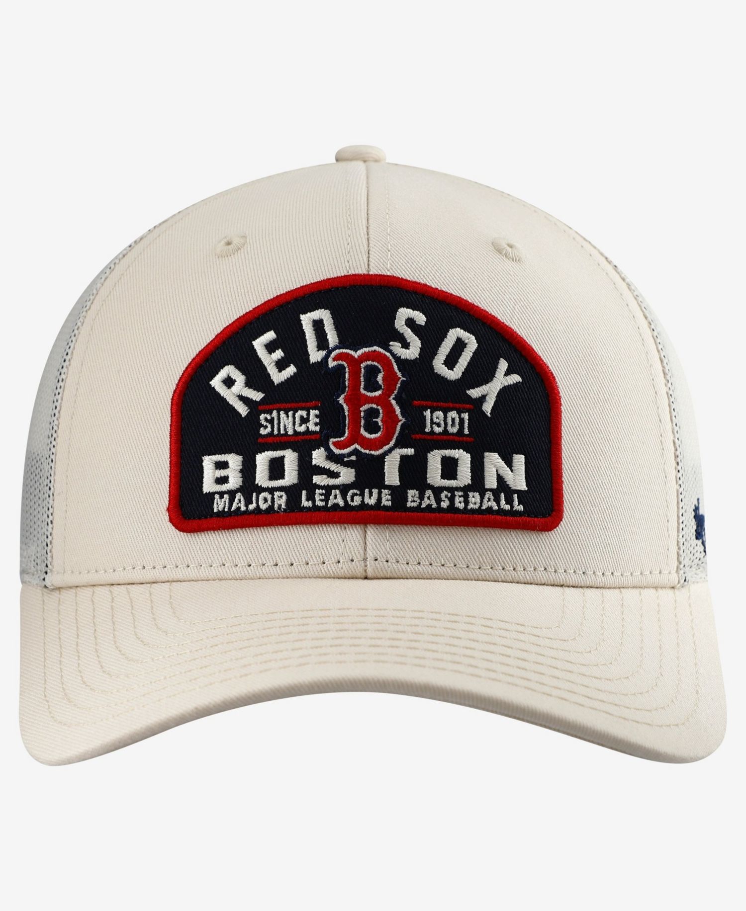 47 Brand Men's Cream Boston Red Sox Leland Adjustable Trucker Hat