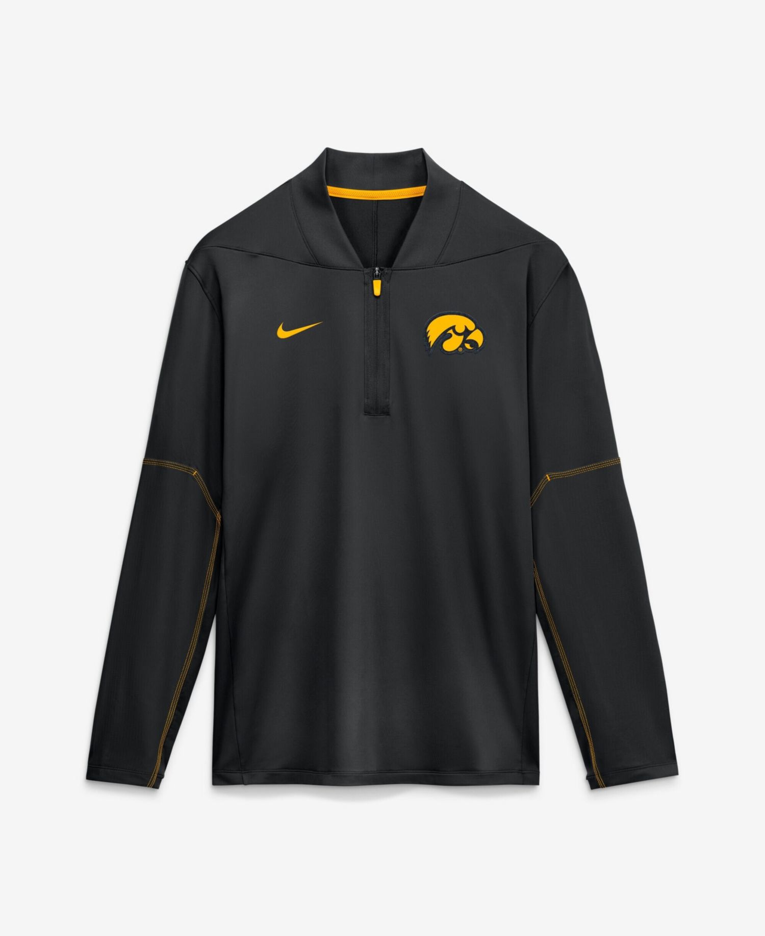 Men's Black Iowa Hawkeyes 2026 Sideline Midweight Half-Zip Dri-FIT Pullover