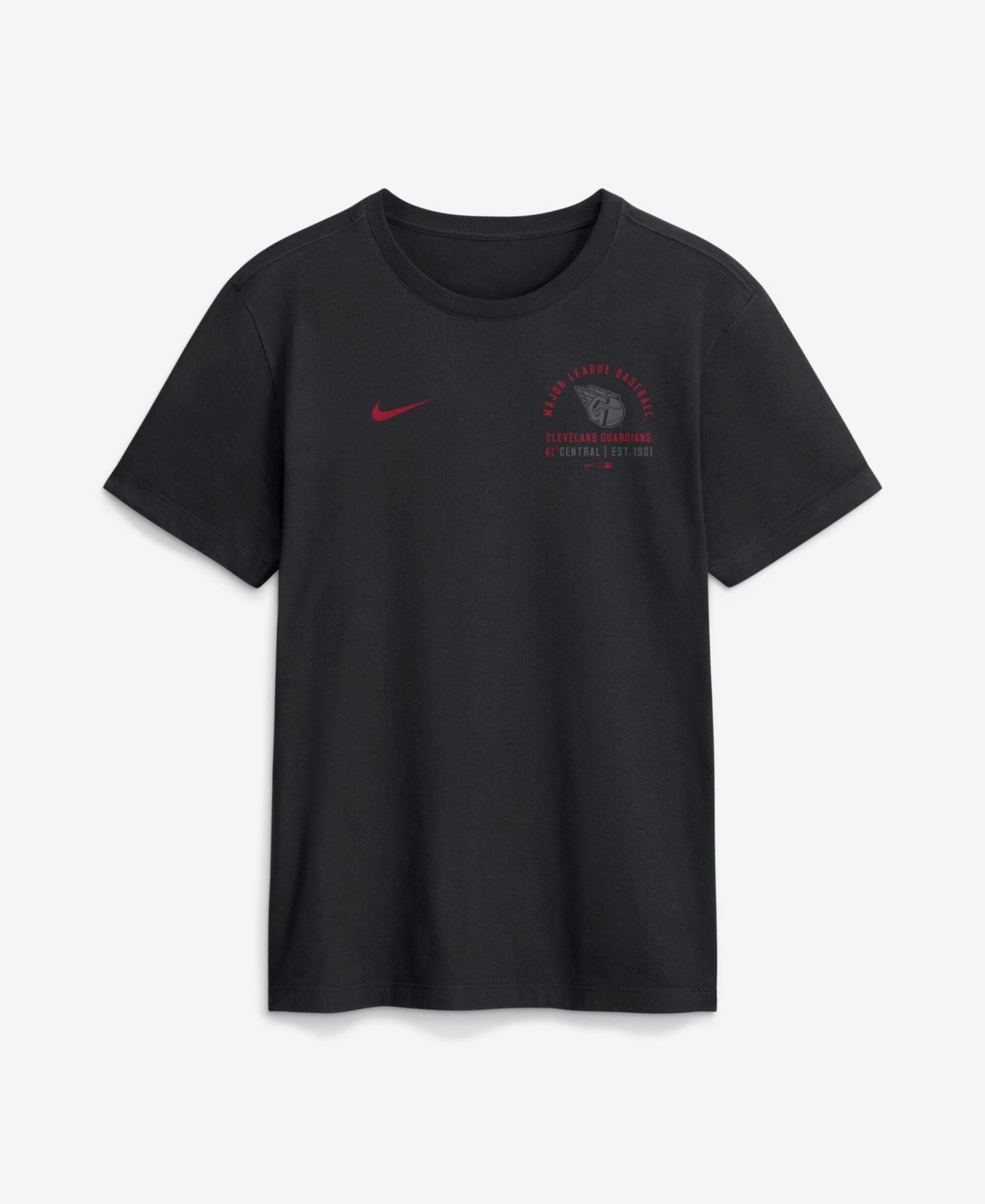 Мужская футболка Nike Black Cleveland Guardians Split Logo — фото 1