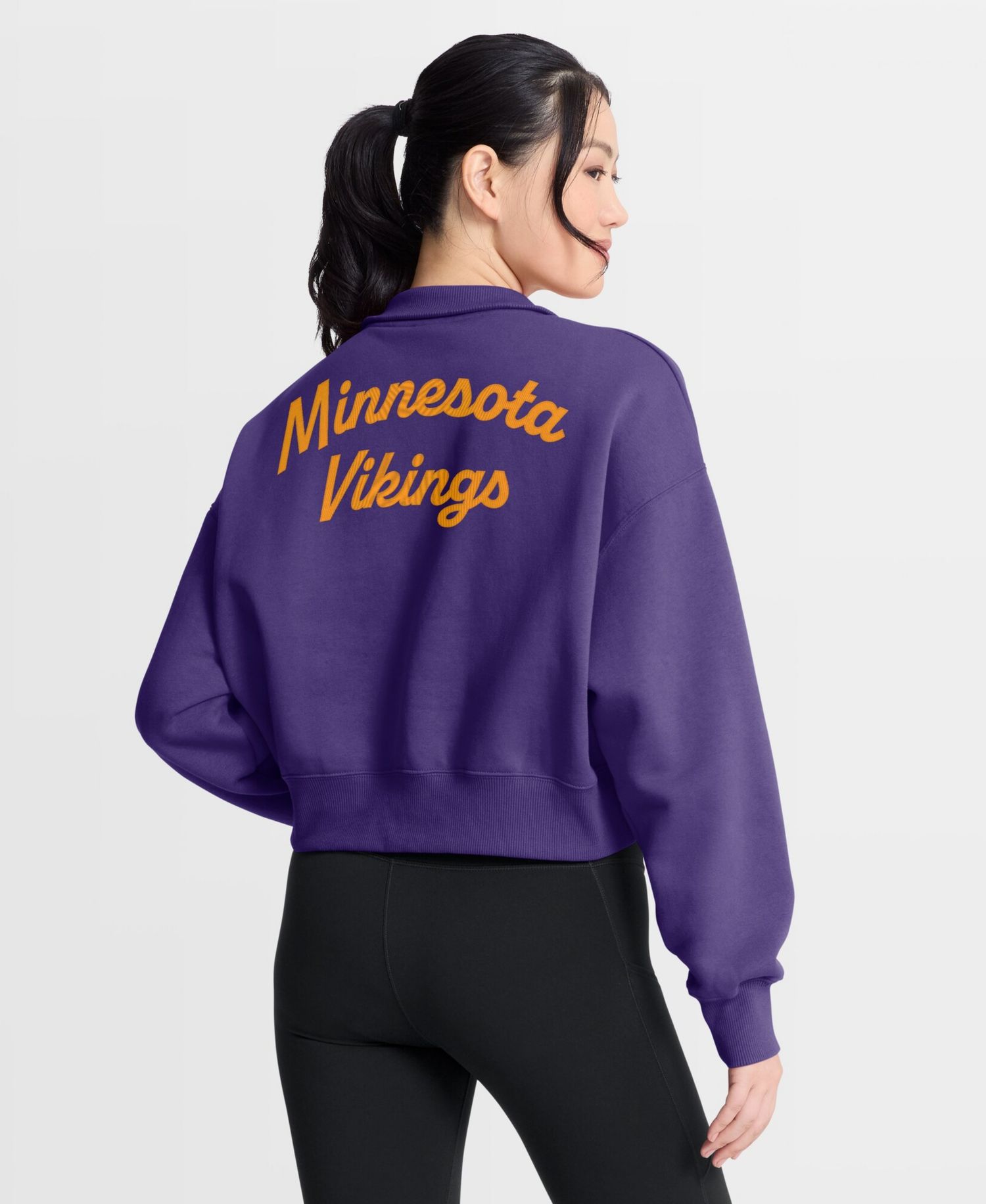 Women's Purple Minnesota Vikings Phoenix Fleece Quarter-Zip Sweatshirt