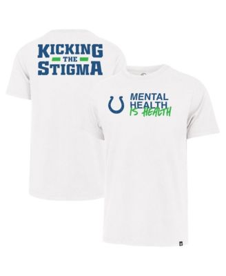 47 Brand Men's and Women's White Indianapolis Colts Mental Health is Health Kicking the Stigma Franklin T-Shirt