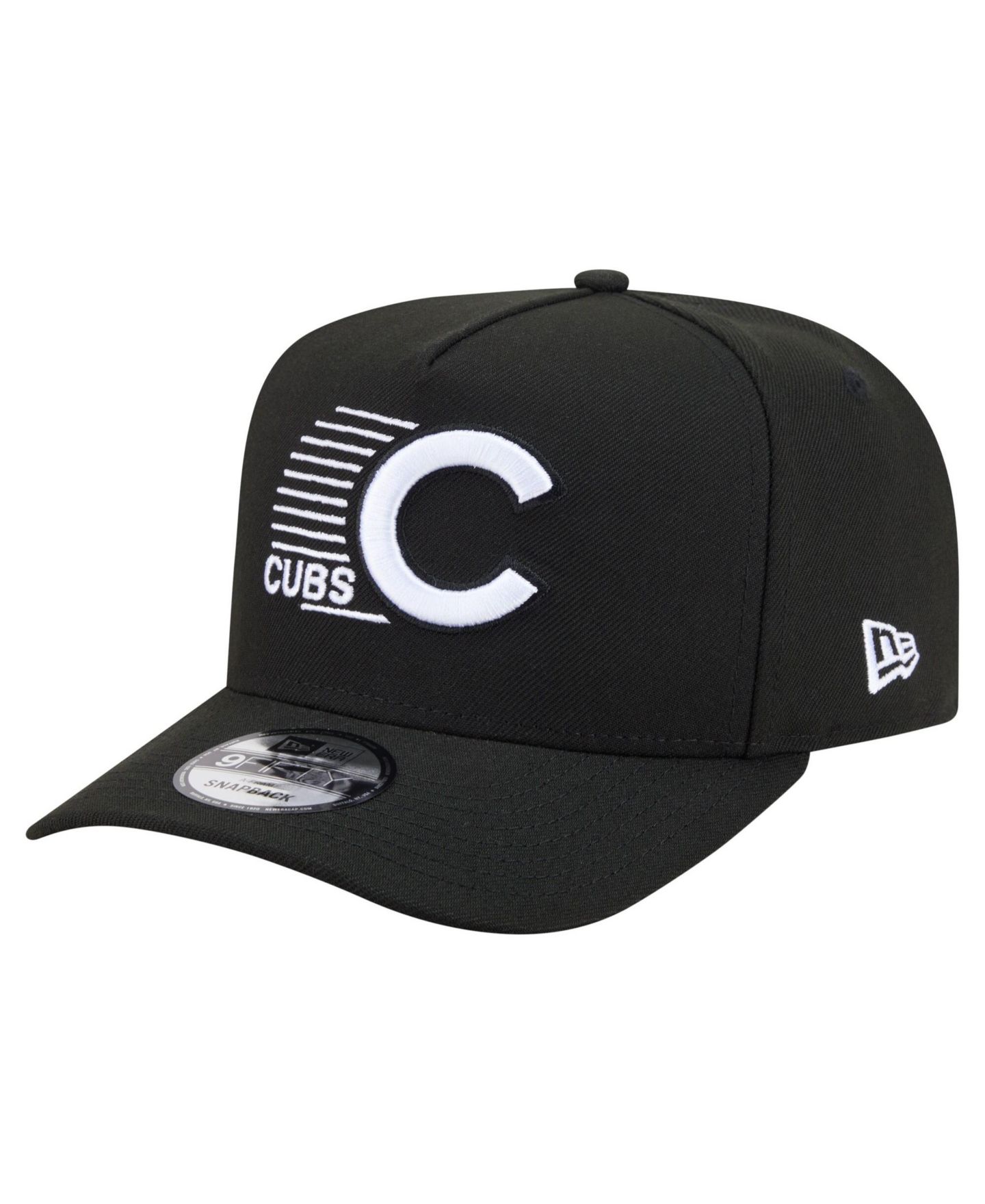Мужская кепка New Era Black Chicago Cubs Motion A-Frame 9FIFTY Snapback Hat — фото 1