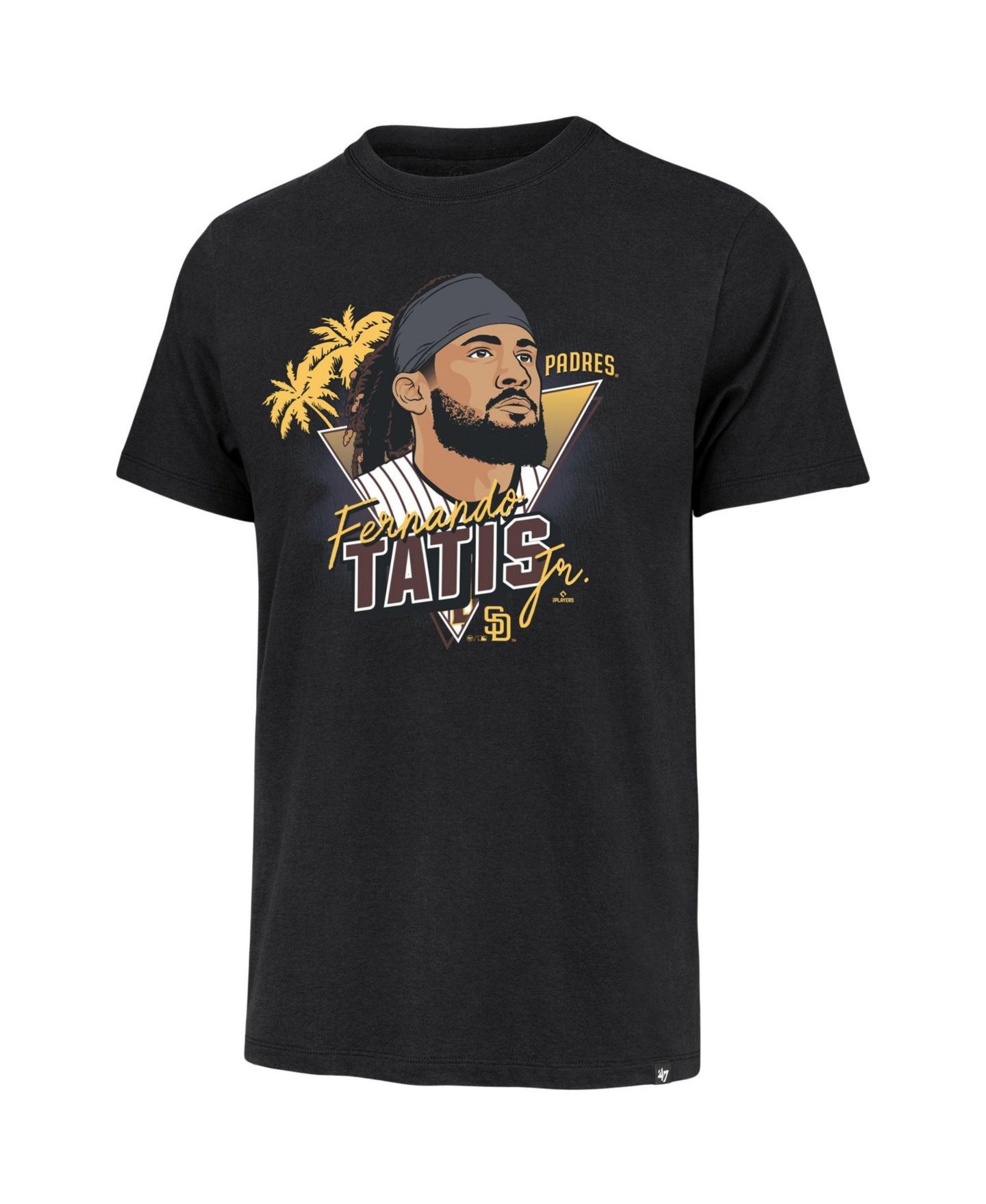 Мужская футболка '47 Brand Fernando Tatis Jr. Black San Diego Padres Player Caricature Franklin — фото 2