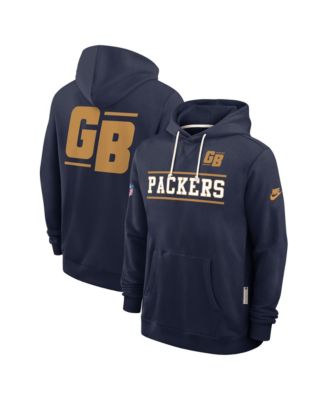 Men's Navy Green Bay Packers Standard Issue Replay Officials Alternate Dri-FIT Hoodie